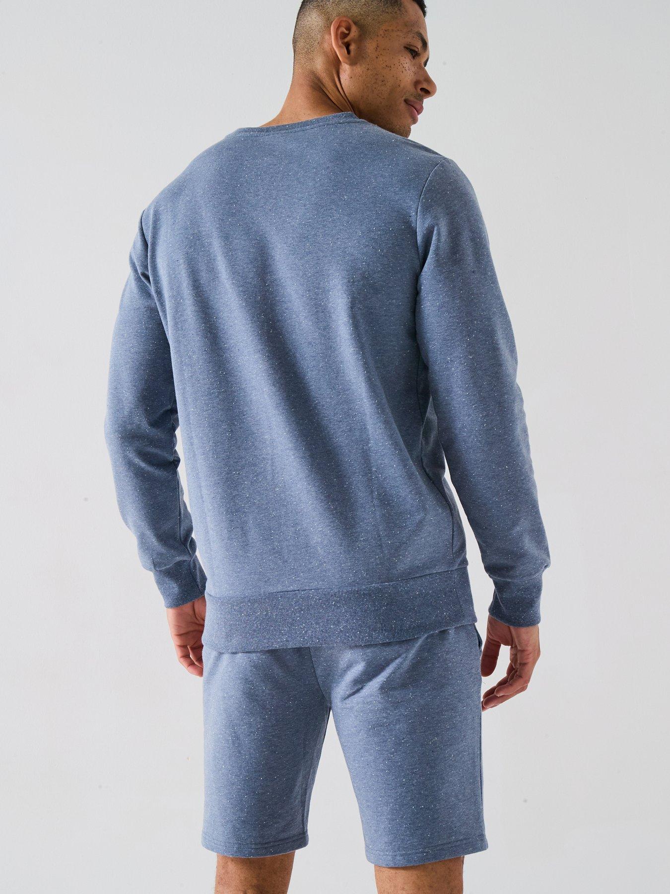 Image 2 of 6 of Ellesse Mens Very Exclusive Miscuglio Crew And Short Set - Speckle Blue