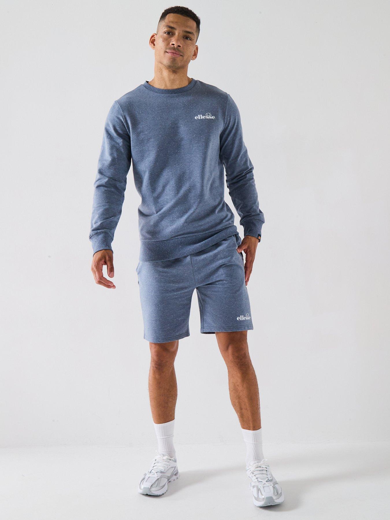 Image 3 of 6 of Ellesse Mens Very Exclusive Miscuglio Crew And Short Set - Speckle Blue