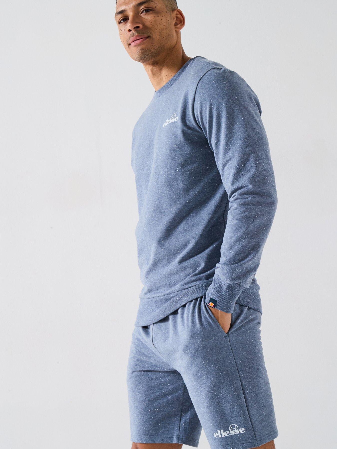 Image 5 of 6 of Ellesse Mens Very Exclusive Miscuglio Crew And Short Set - Speckle Blue