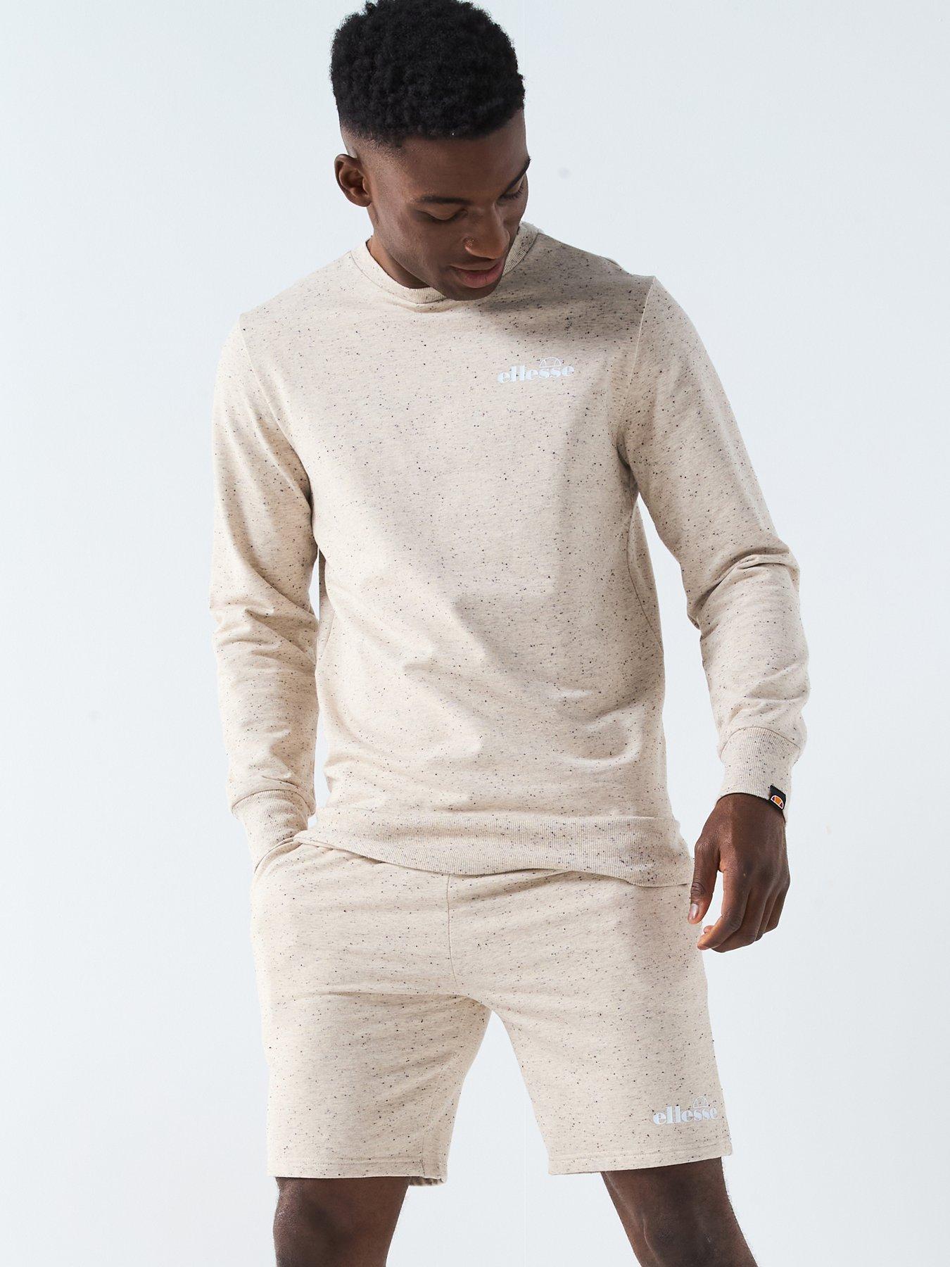 Image 1 of 4 of Ellesse Mens Very Exclusive Miscuglio Crew And Short Set - Beige