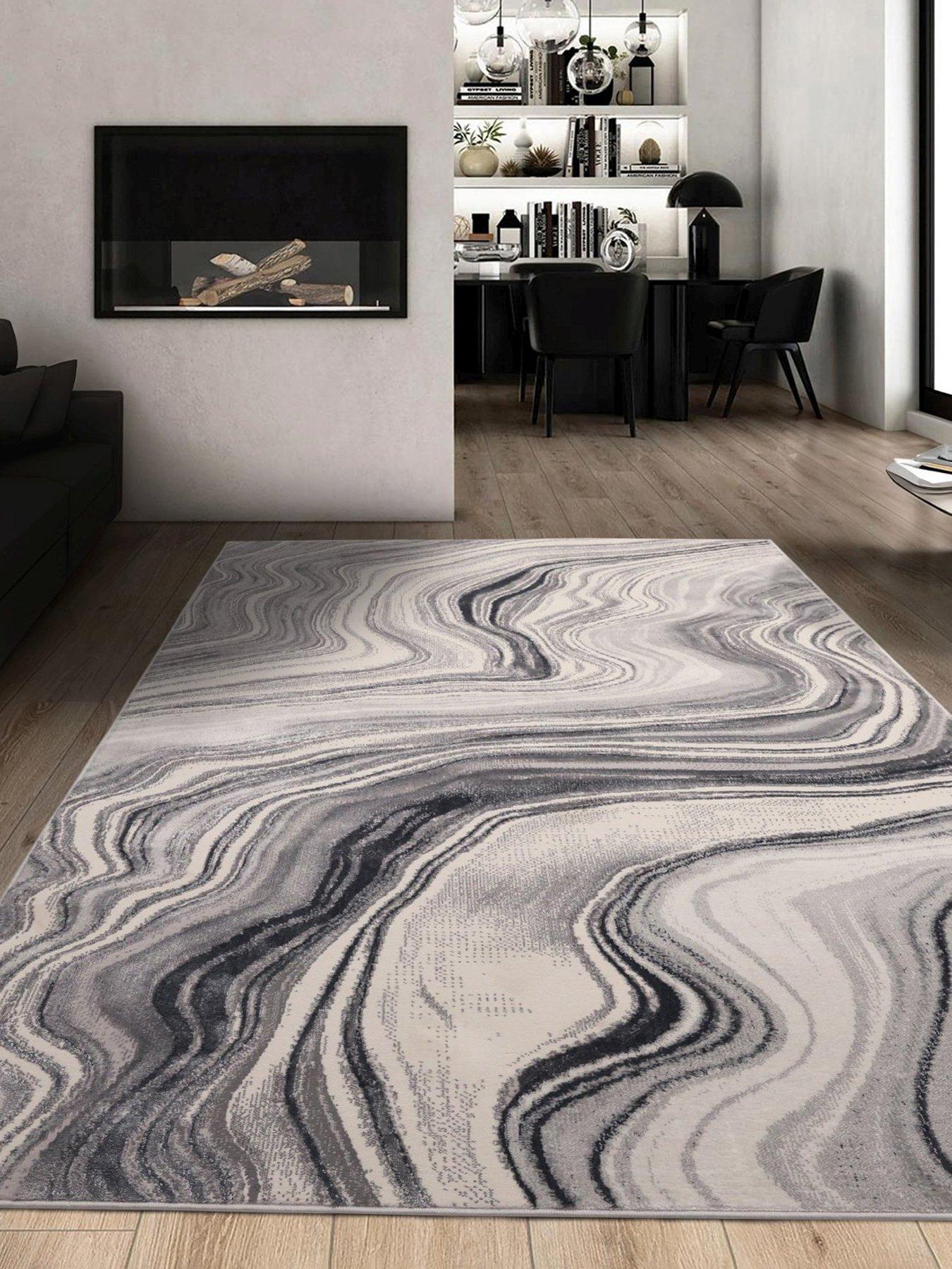 Very Home Dusk Wave Grey Rug