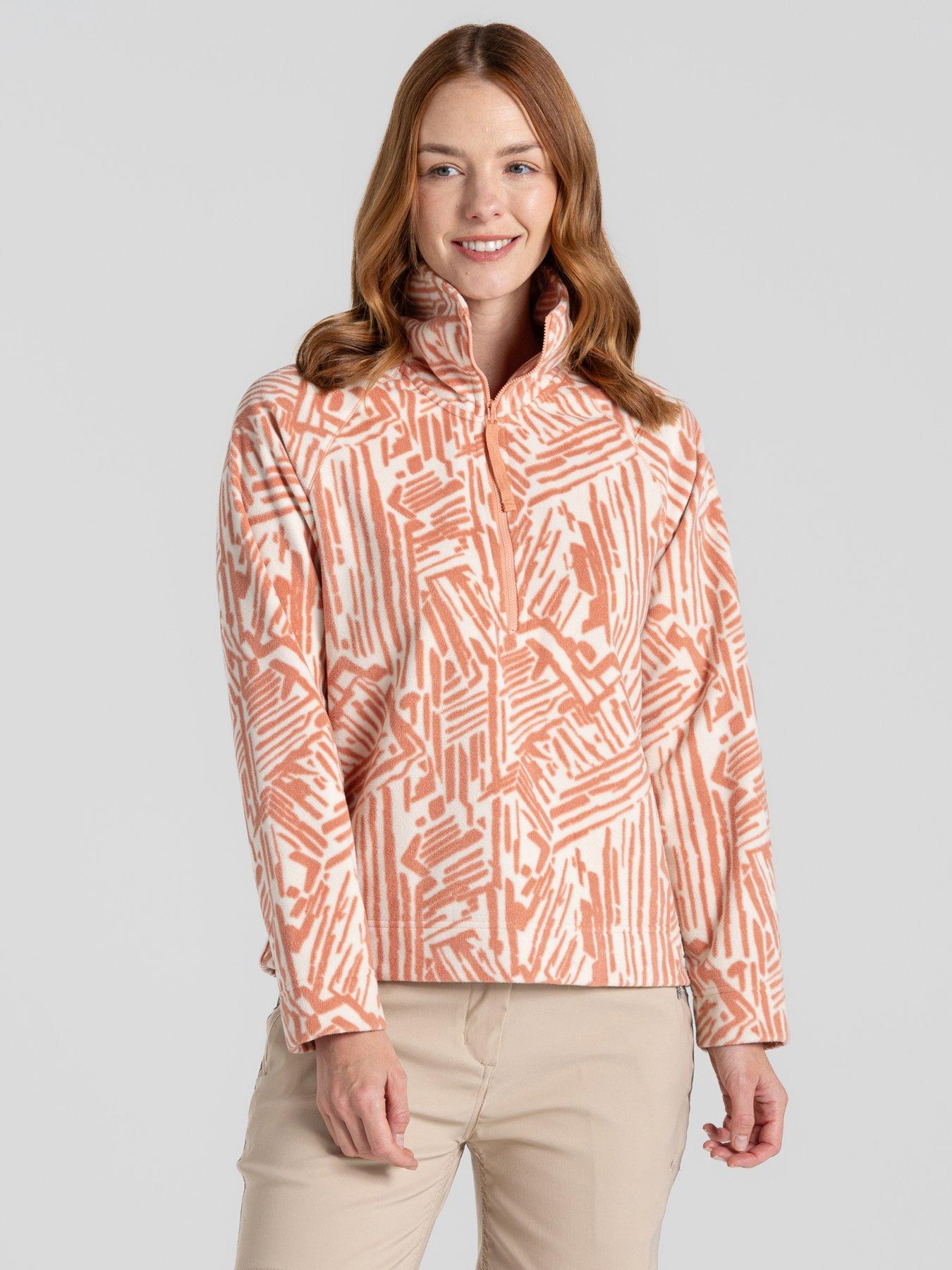 undefined Womens Annjela Half Zip Fleece - Clay Print