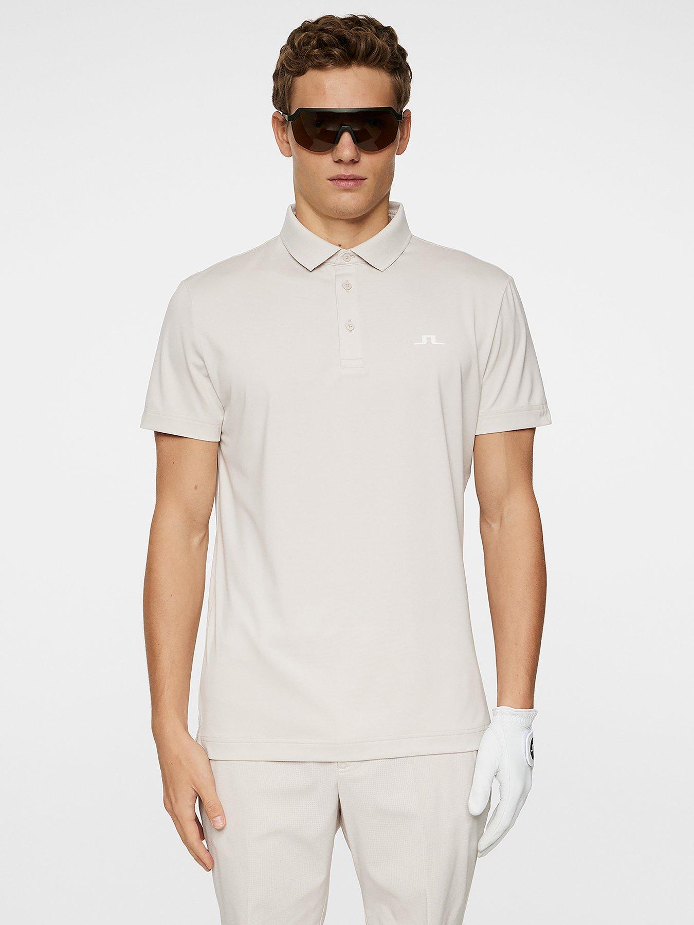 J LINDEBERG Mens Golf Bridge Polo - Cream