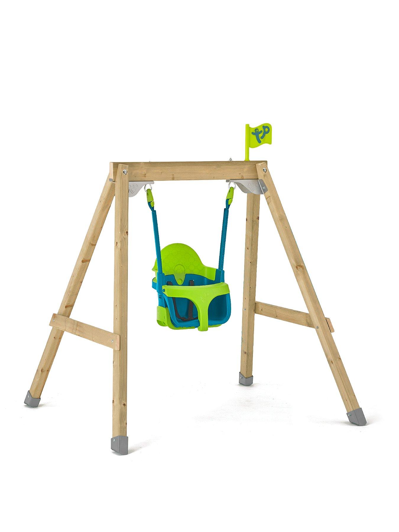 undefined Forest Acorn Growable Wooden Swing Set With Quadpod