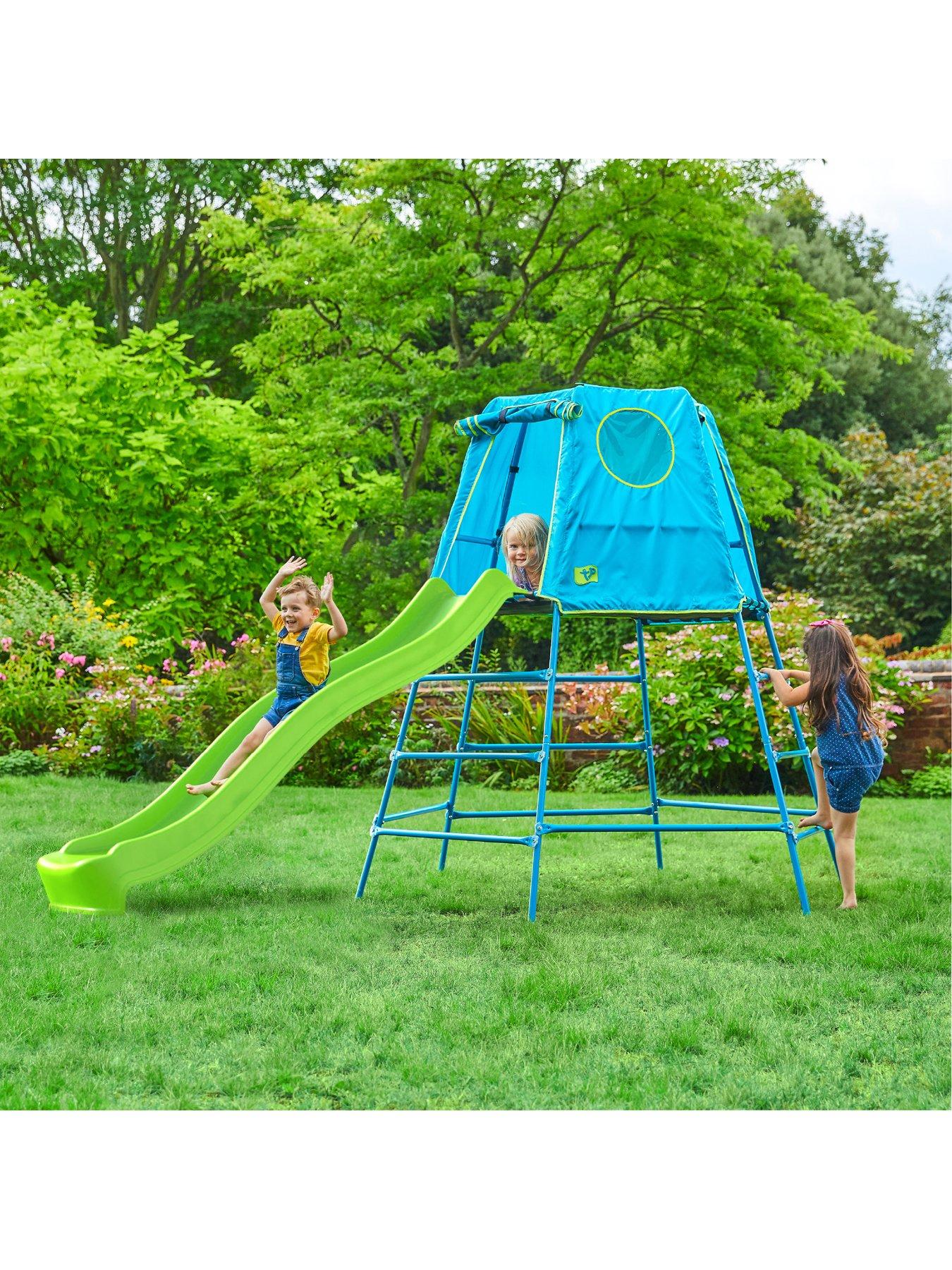  image of tp-explorer-metal-climbing-frame-set-amp-slide-blue-edition