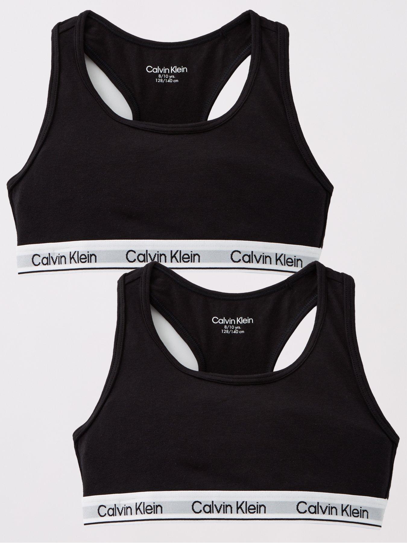Calvin Klein Girls 2 Pack Modern Cotton Bralette - Black