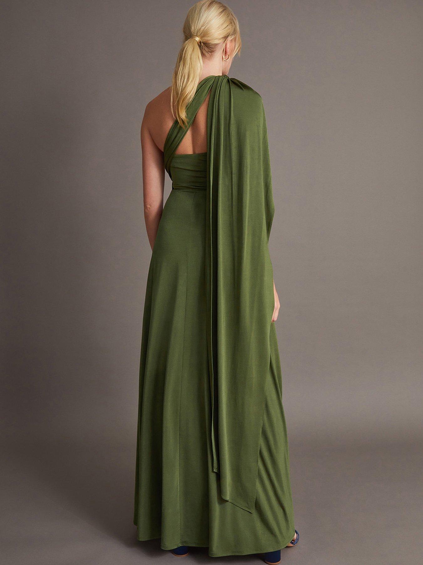slim fit dress slacks Monsoon Twilight green silk gown  The Frockery