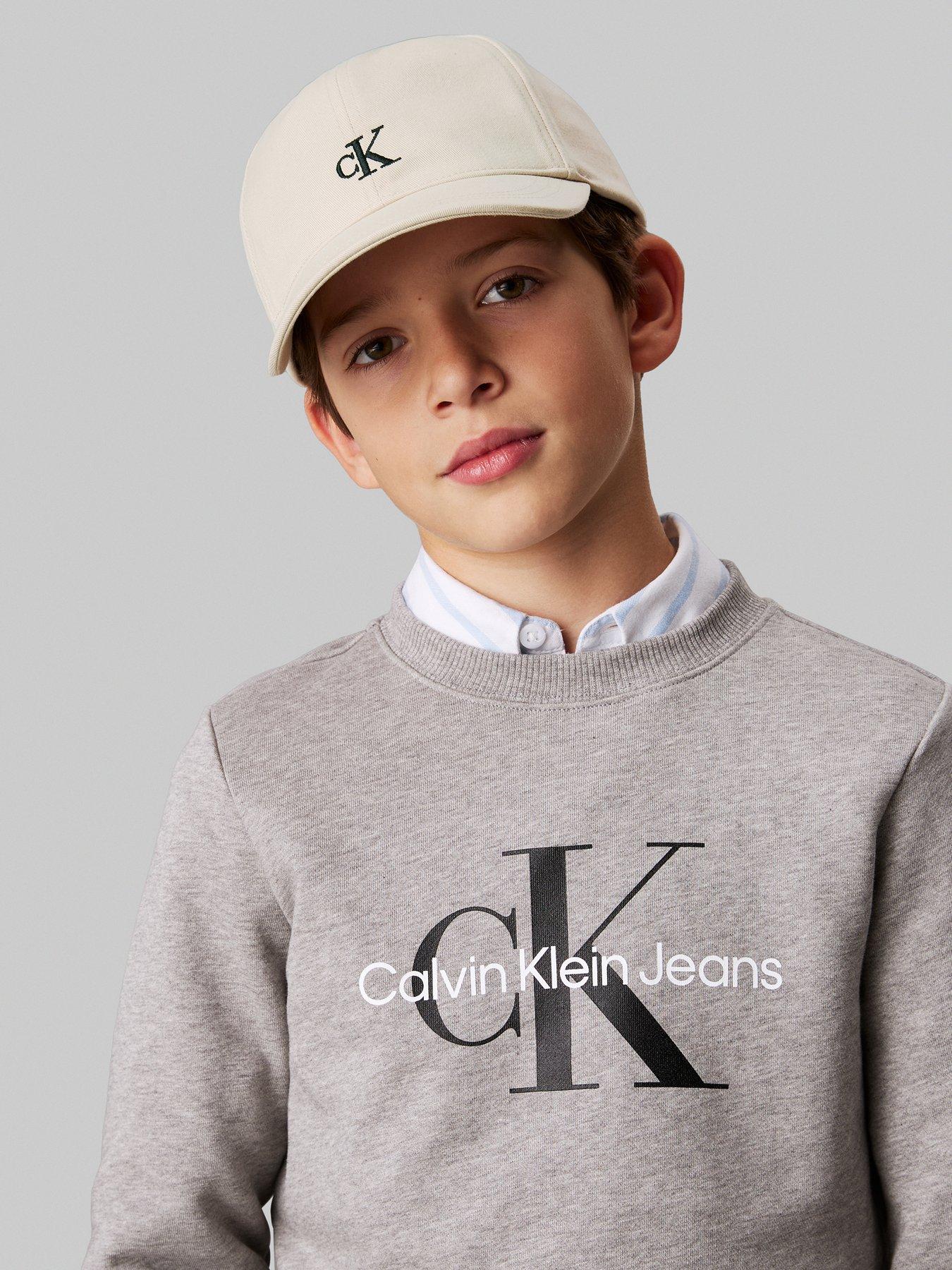  image of calvin-klein-jeans-kids-monogram-baseball-cap-beige