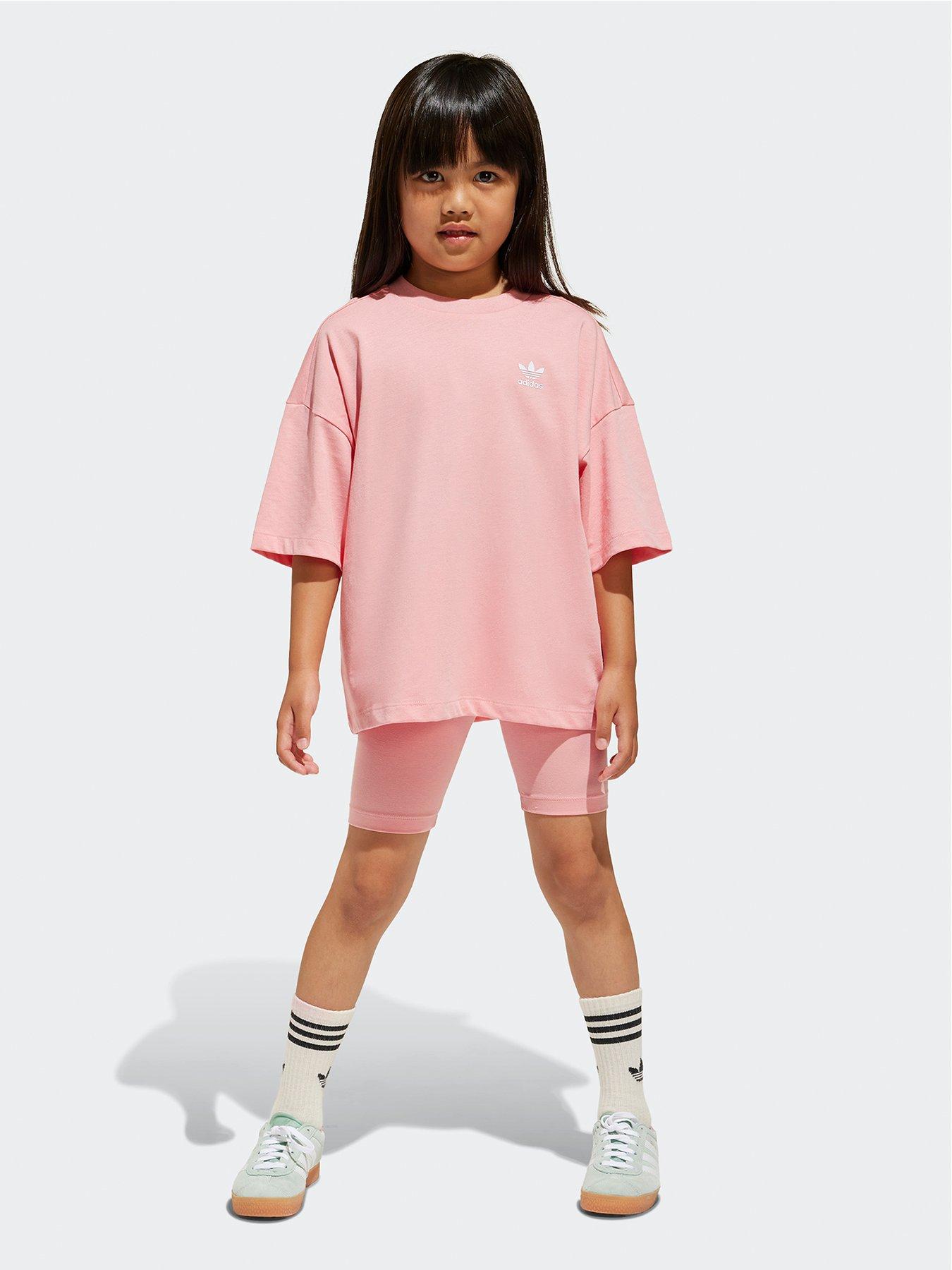adidas-originals-kids-girls-cycling-shorts-and-t-shirt-set-pink