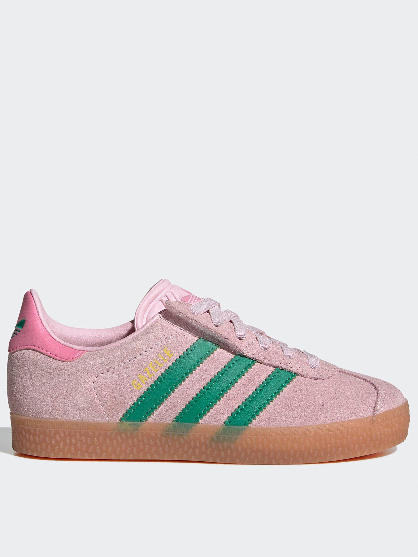 adidas Originals Kids Unisex Gazelle Comfort Closure Elastic Lace Shoes  Kids - Pink | Littlewoods