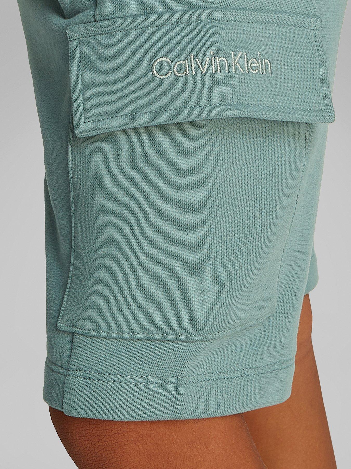Image 3 of 5 of Calvin Klein Jeans Boys Peached Terry Cargo Short - Green