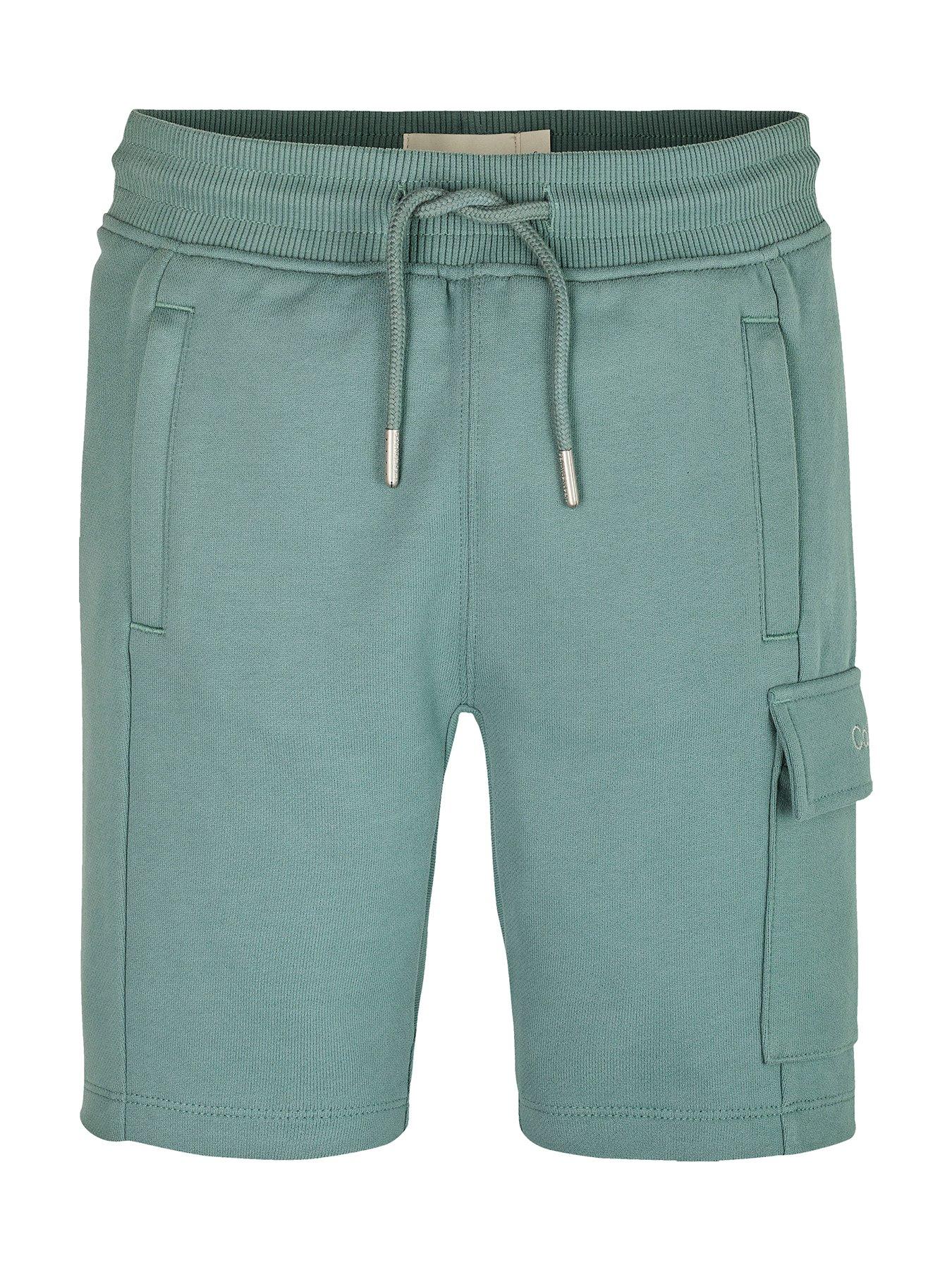 Image 4 of 5 of Calvin Klein Jeans Boys Peached Terry Cargo Short - Green