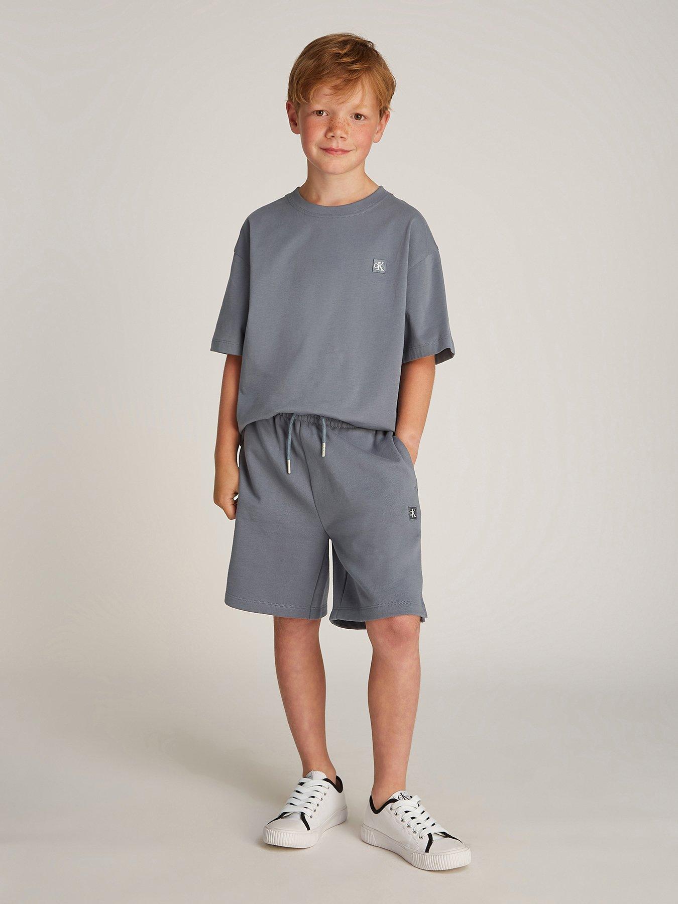 calvin-klein-jeans-kids-short-sleeve-t-shirt-and-shorts-relaxed-set-grey