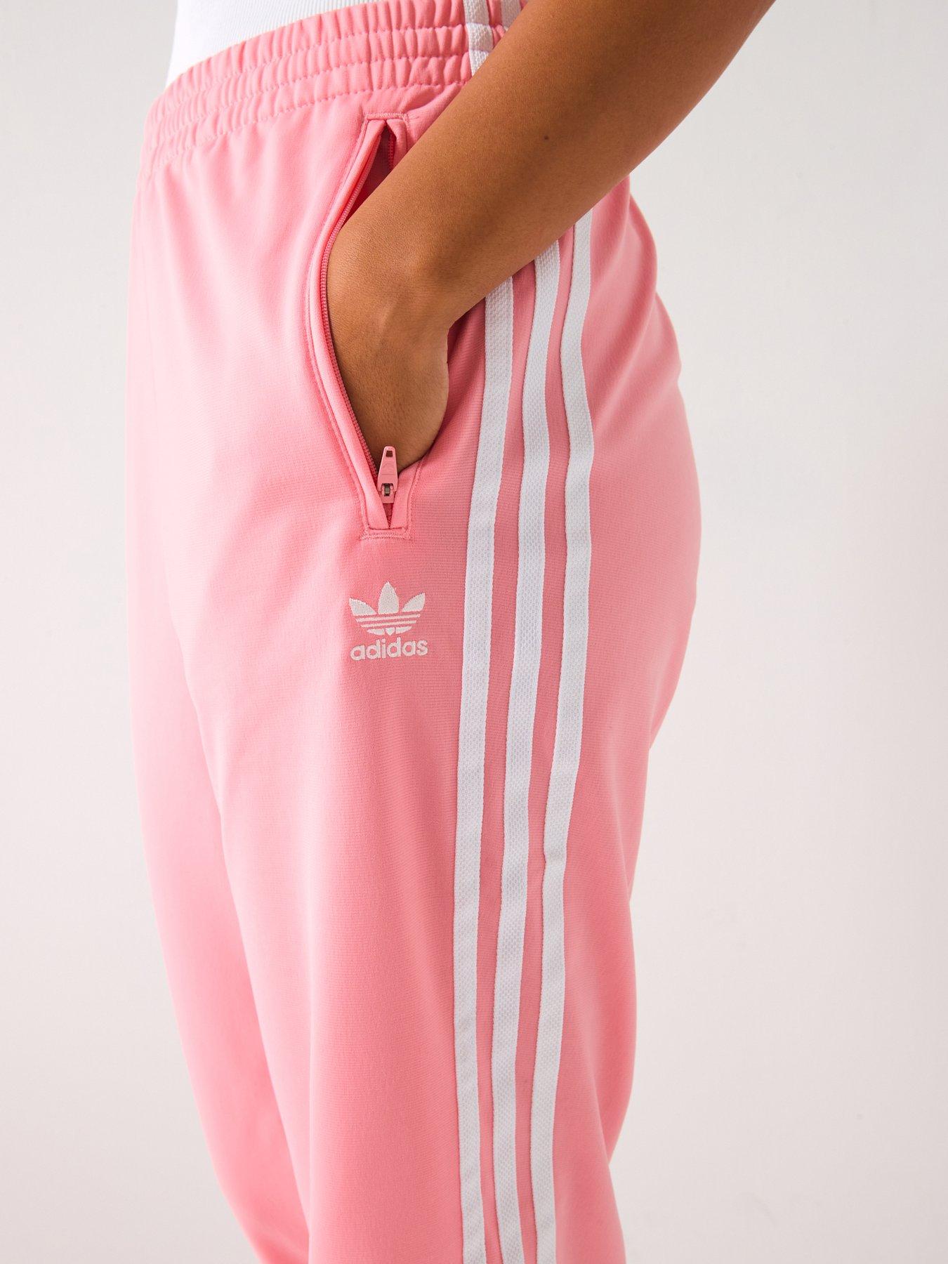  image of adidas-originals-junior-girls-adicolor-firebird-tracksuit-bottomsnbsp--pink