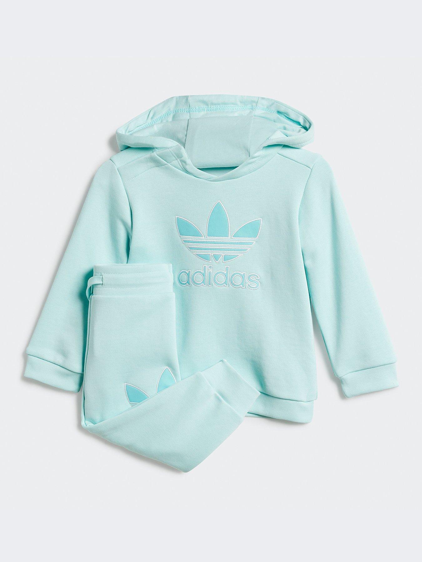 Image 1 of 5 of adidas Originals Infant Unisex&nbsp;Hoodie Set Big Logo Execution - Turquoise