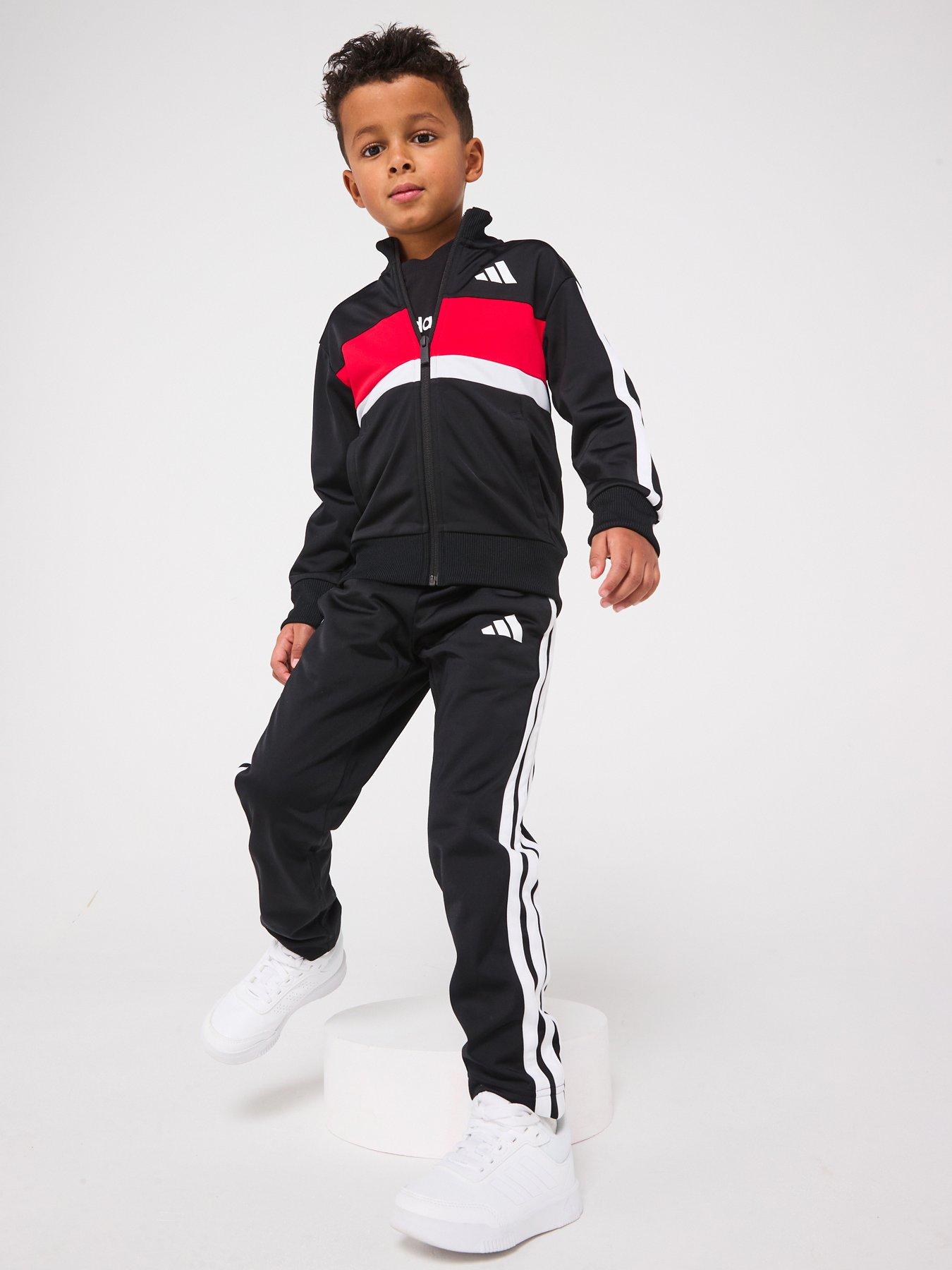  image of adidas-sportswear-kids-unisex-seasonal-essentials-tiberio-3-stripes-tricot-track-suit-black