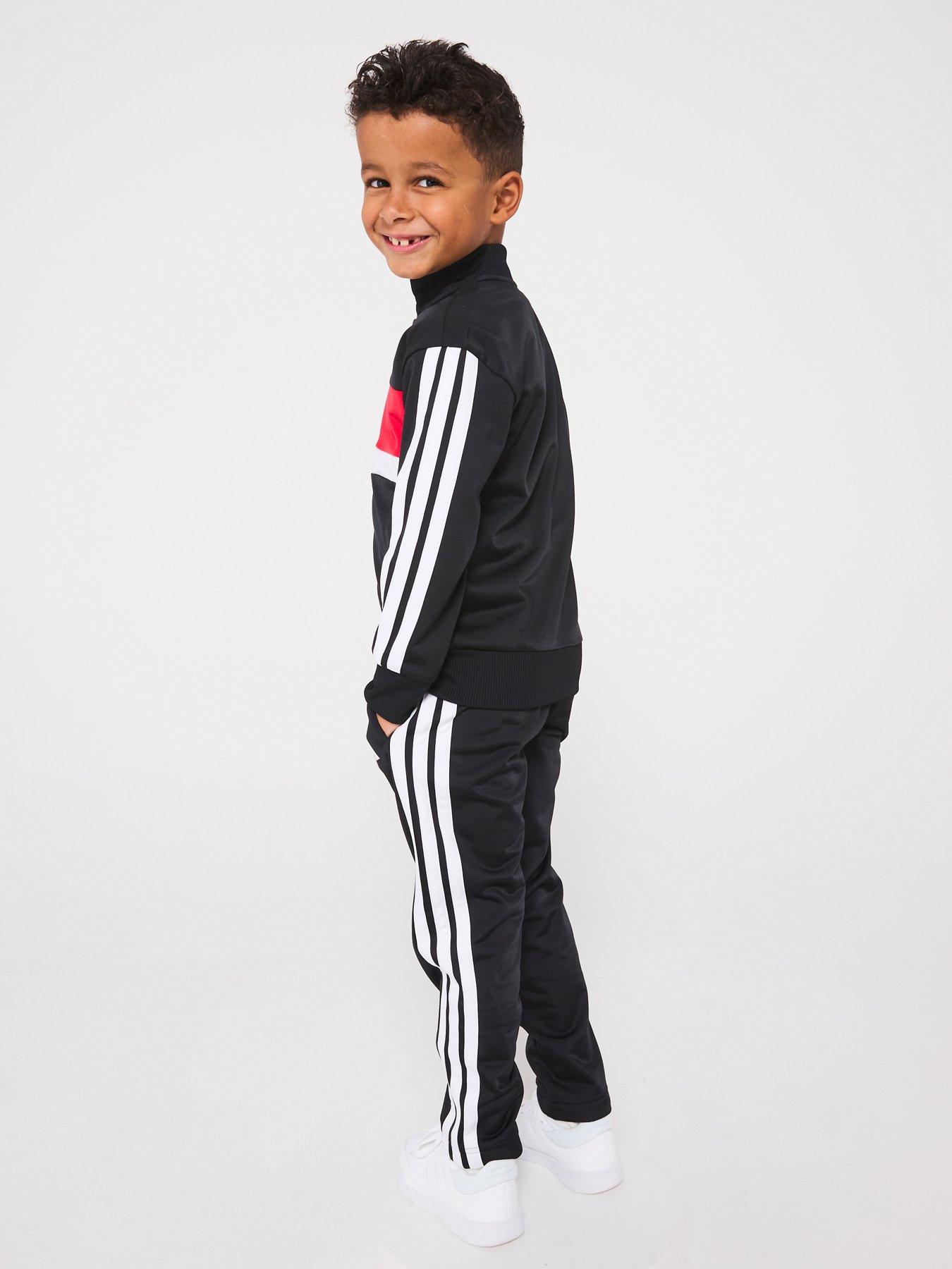  image of adidas-sportswear-kids-unisex-seasonal-essentials-tiberio-3-stripes-tricot-track-suit-black