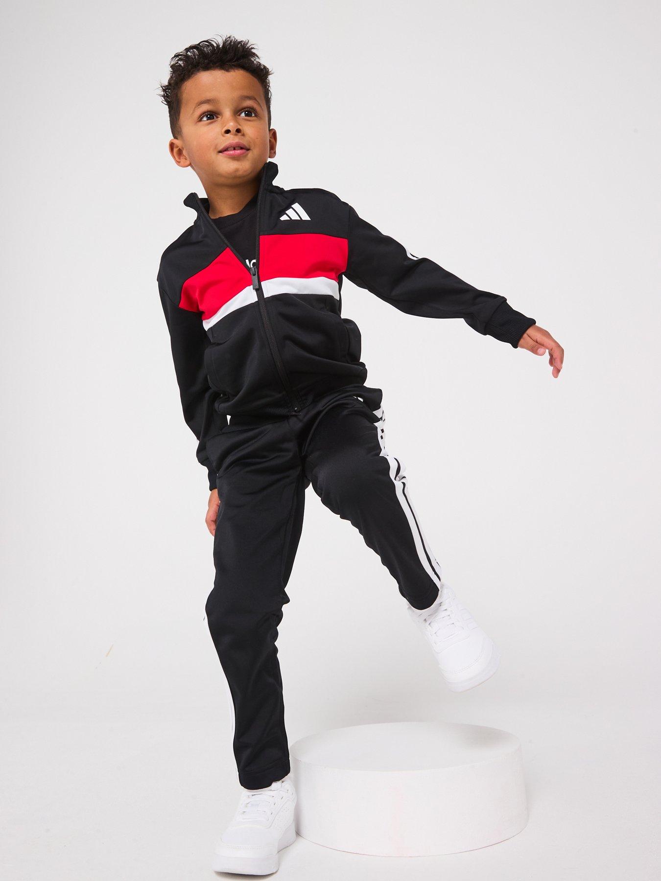  image of adidas-sportswear-kids-unisex-seasonal-essentials-tiberio-3-stripes-tricot-track-suit-black