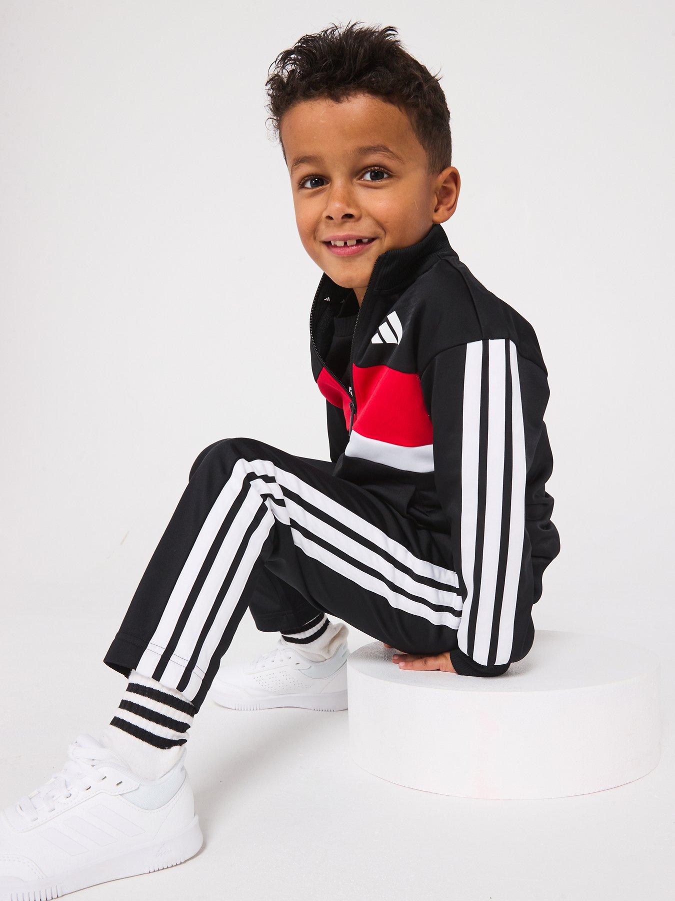  image of adidas-sportswear-kids-unisex-seasonal-essentials-tiberio-3-stripes-tricot-track-suit-black
