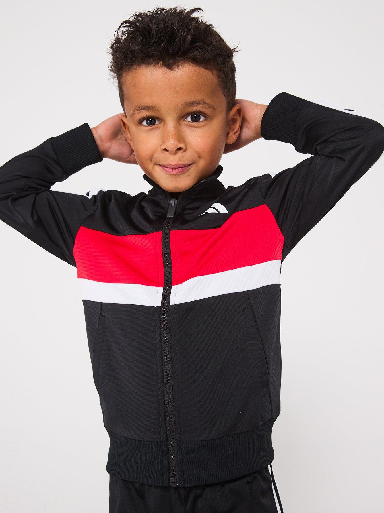  image of adidas-sportswear-kids-unisex-seasonal-essentials-tiberio-3-stripes-tricot-track-suit-black