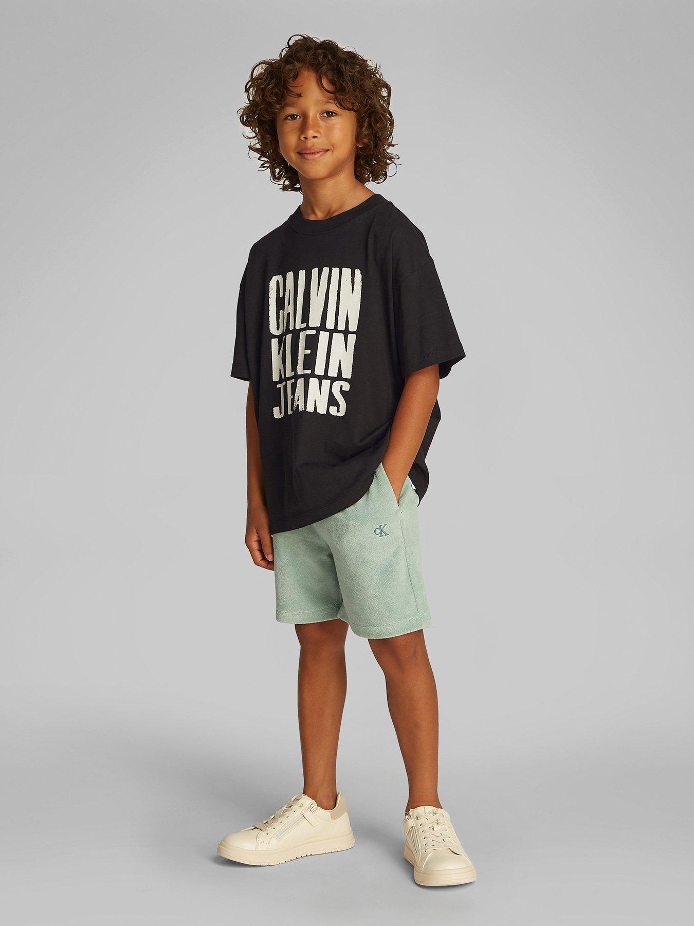 undefined Girls Bold CKJ Logo Short Sleeve T-Shirt - Black