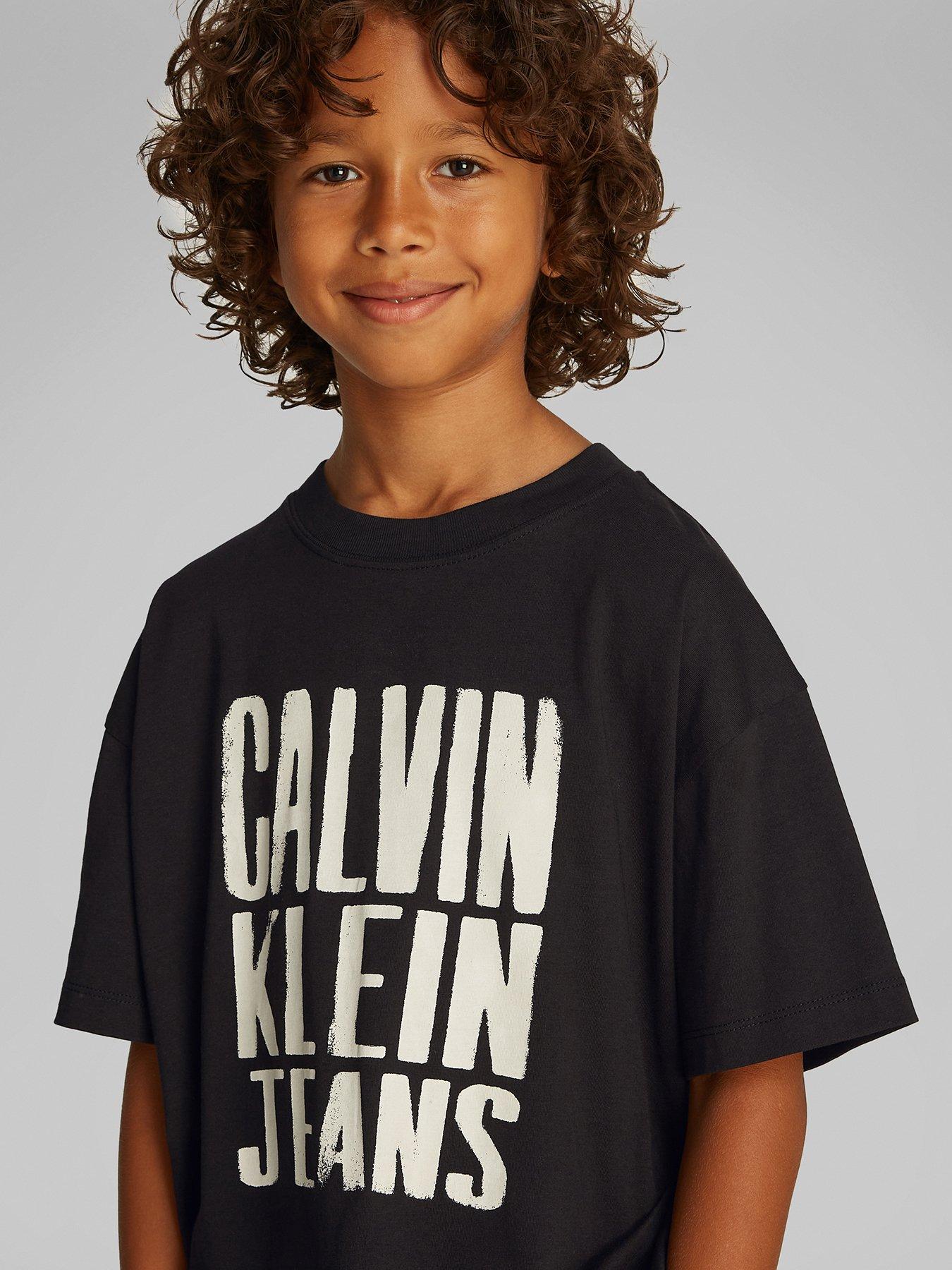  image of calvin-klein-jeans-girls-bold-ckj-logo-short-sleeve-t-shirt-black