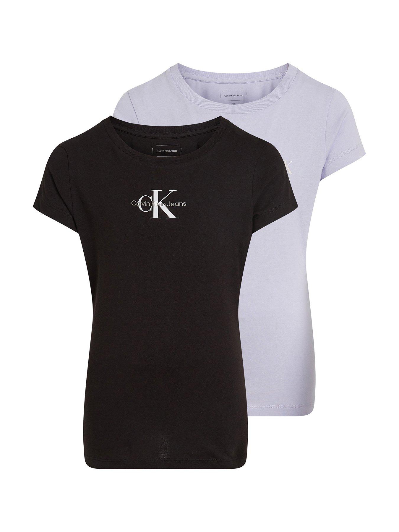 calvin-klein-jeans-girls-2-pack-of-slim-mono-logo-short-sleeve-t-shirt-multi