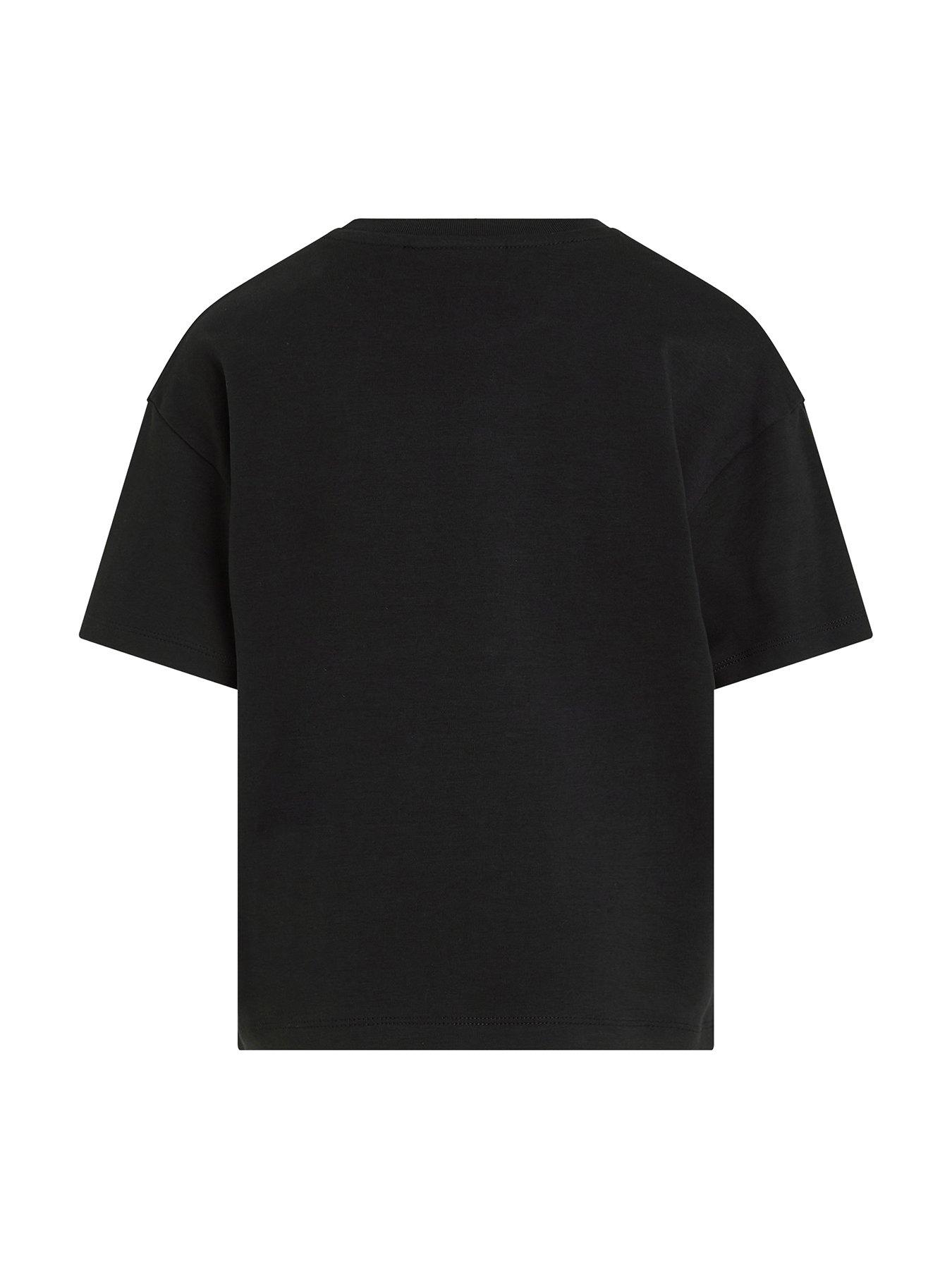  image of calvin-klein-jeans-girls-script-logo-boxy-short-sleeve-t-shirt-black