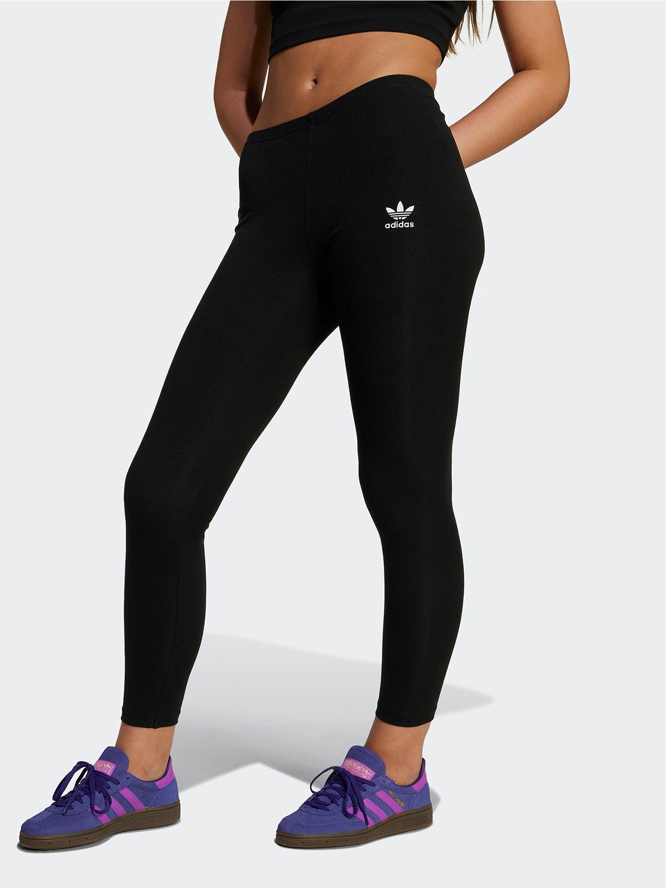  image of adidas-originals-junior-girls-ribbed-leggings-black