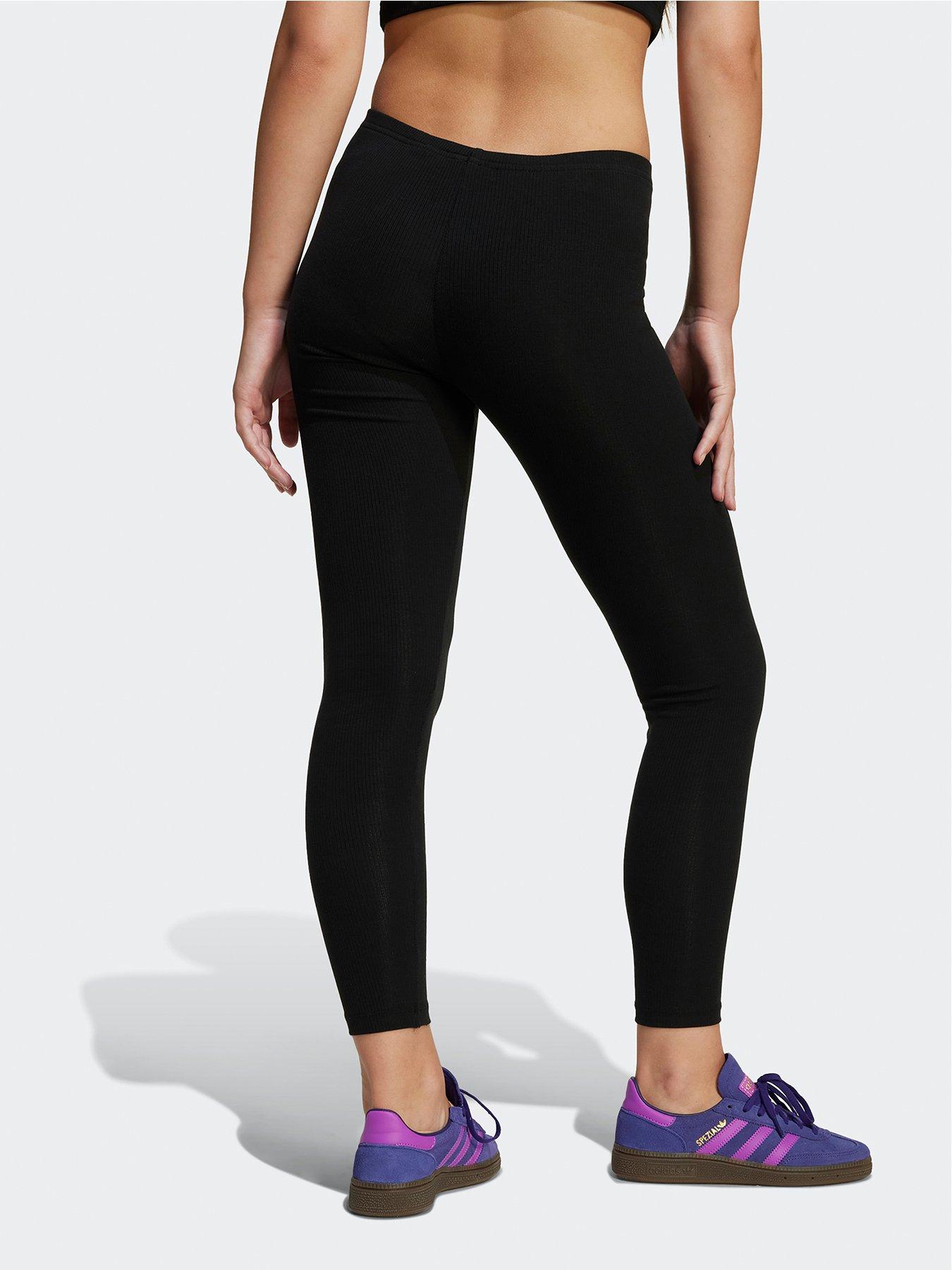  image of adidas-originals-junior-girls-ribbed-leggings-black