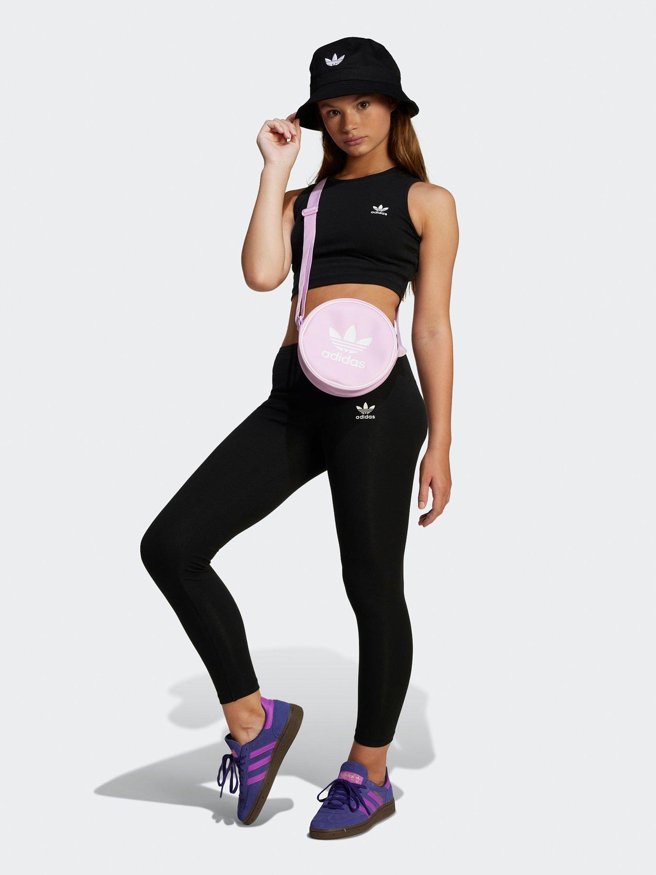  image of adidas-originals-junior-girls-ribbed-leggings-black