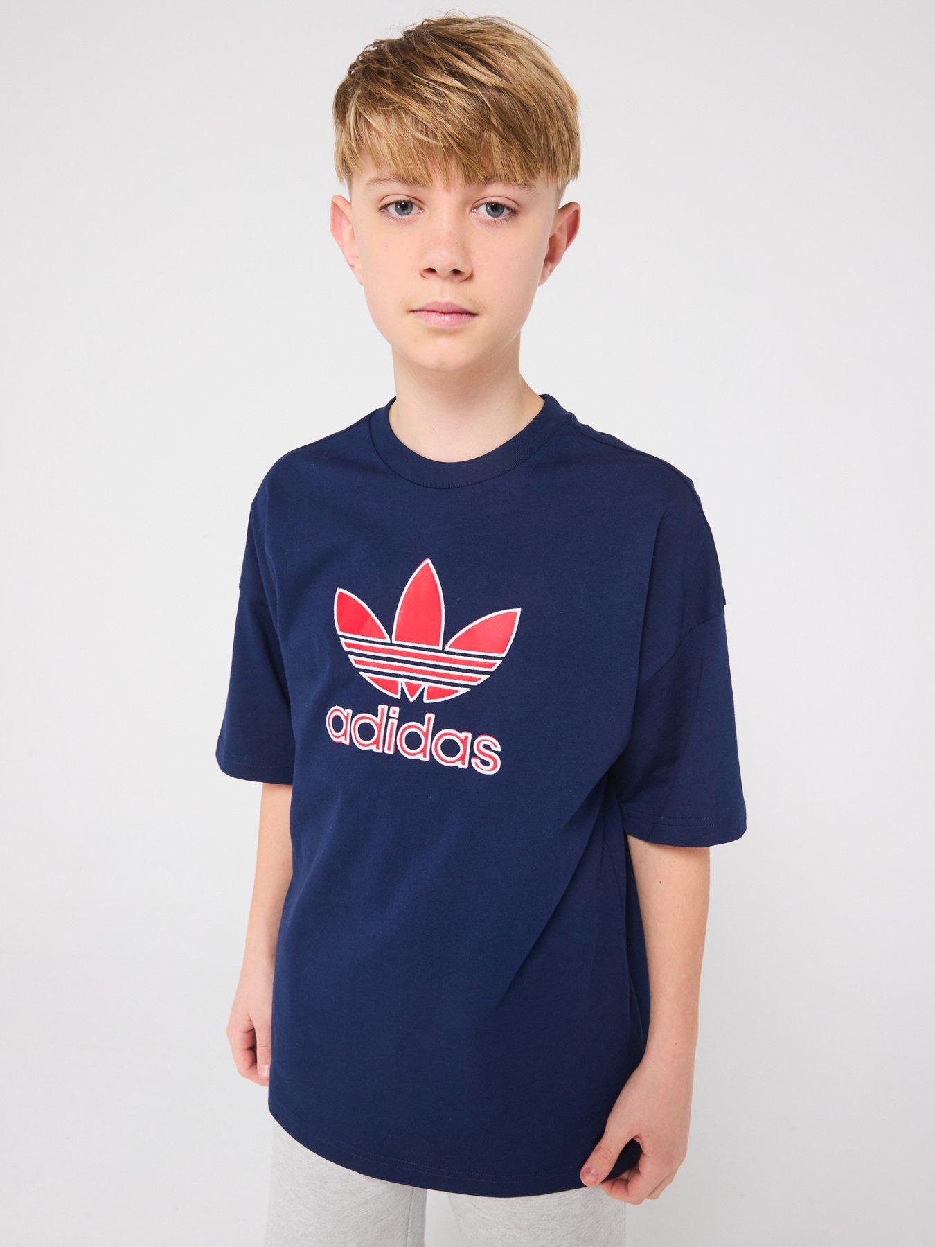 undefined Junior Boys Oversize Trefoil T-Shirt - Night Indigo