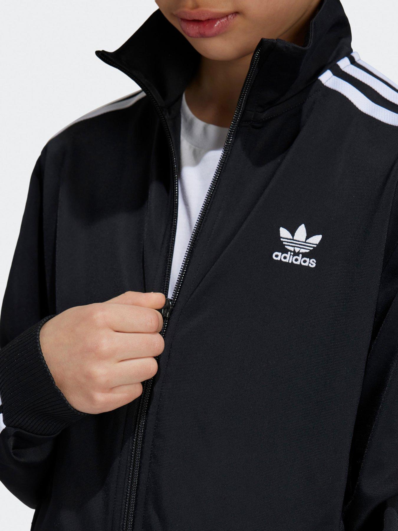  image of adidas-originals-junior-boys-adicolor-firebird-top-black