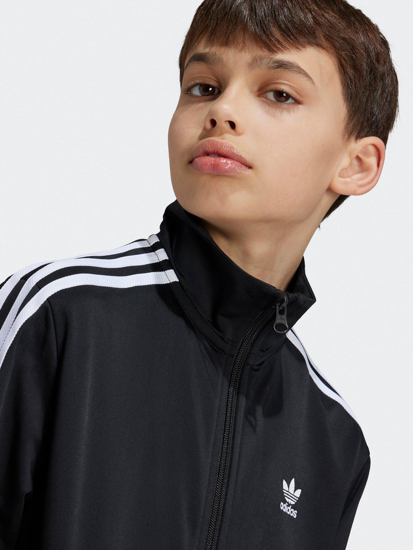  image of adidas-originals-junior-boys-adicolor-firebird-top-black