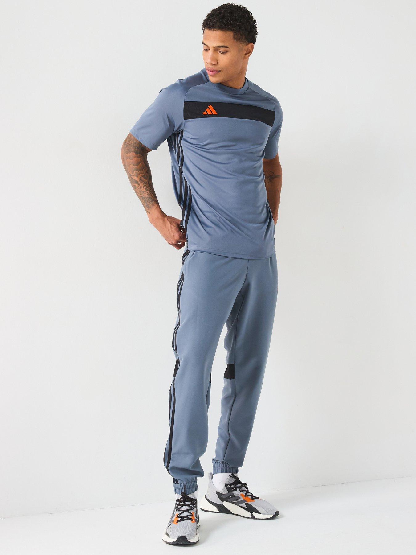  image of adidas-mens-tiro-essentials-tee-greyorange