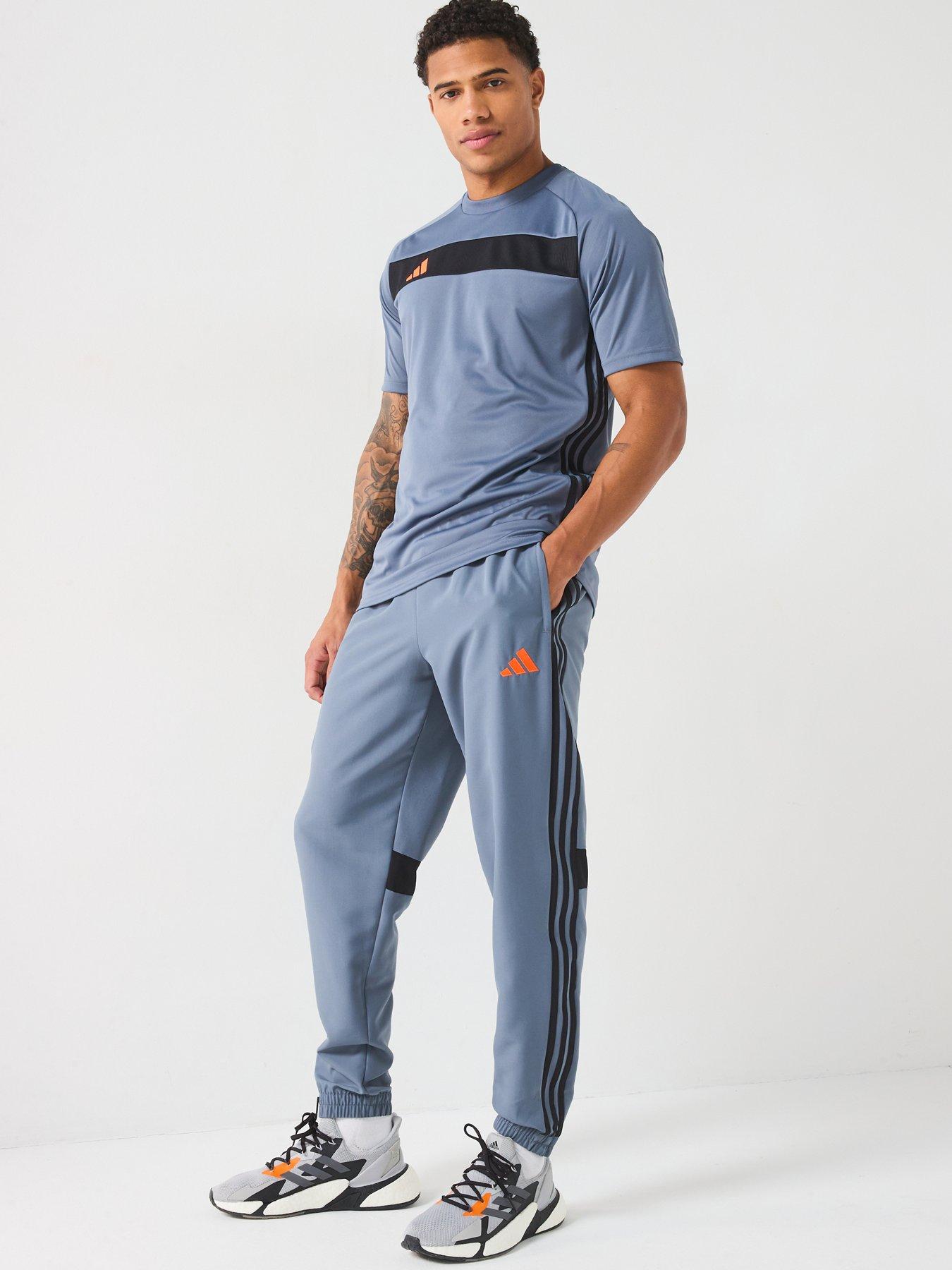  image of adidas-mens-tiro-essentials-tee-greyorange
