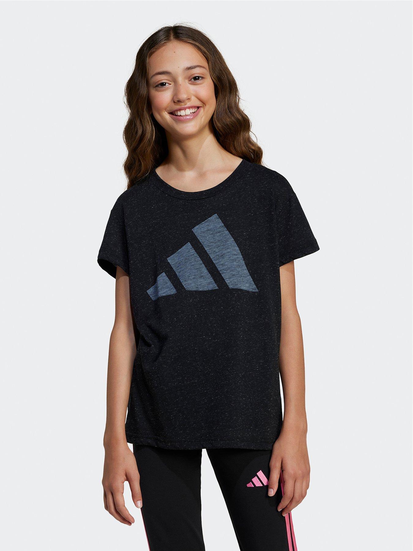  image of adidas-sportswear-junior-girls-essentials-t-shirt-black