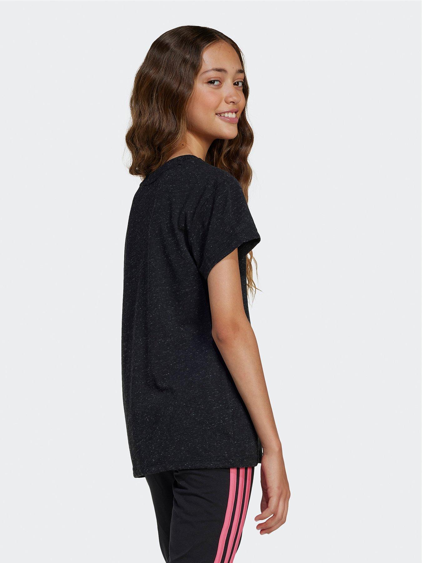 back image of adidas-sportswear-junior-girls-essentials-t-shirt-black