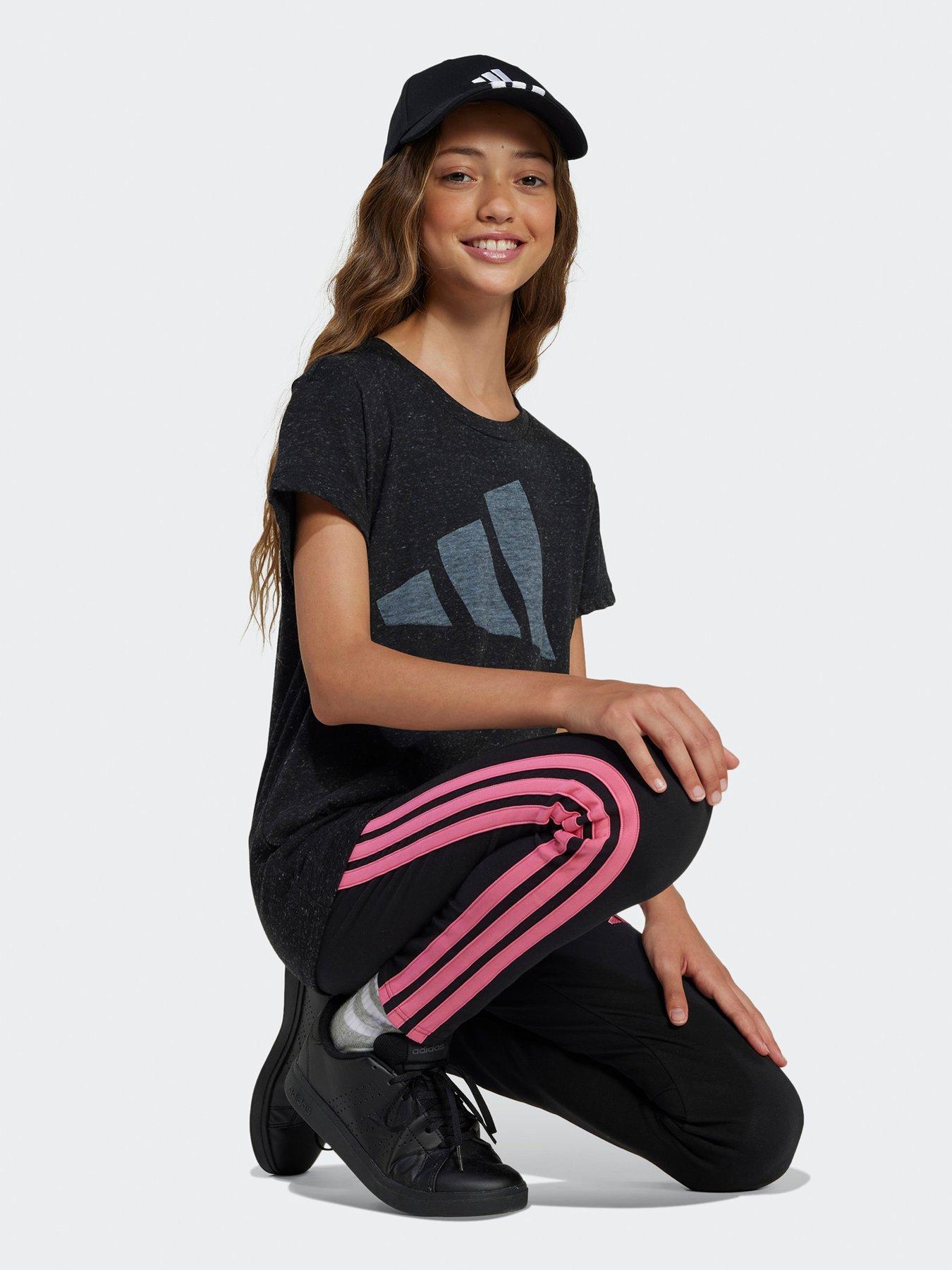  image of adidas-sportswear-junior-girls-essentials-t-shirt-black
