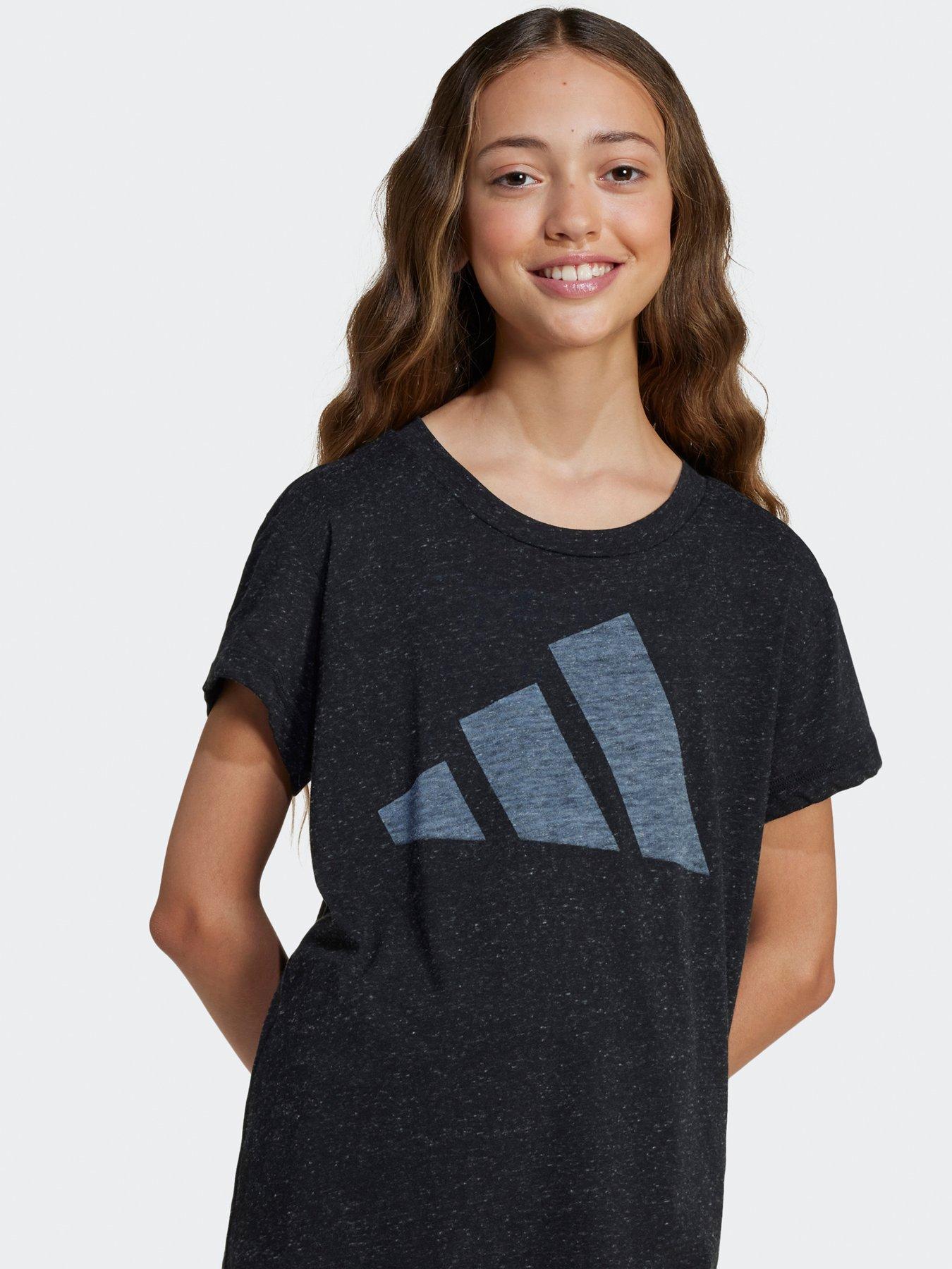  image of adidas-sportswear-junior-girls-essentials-t-shirt-black