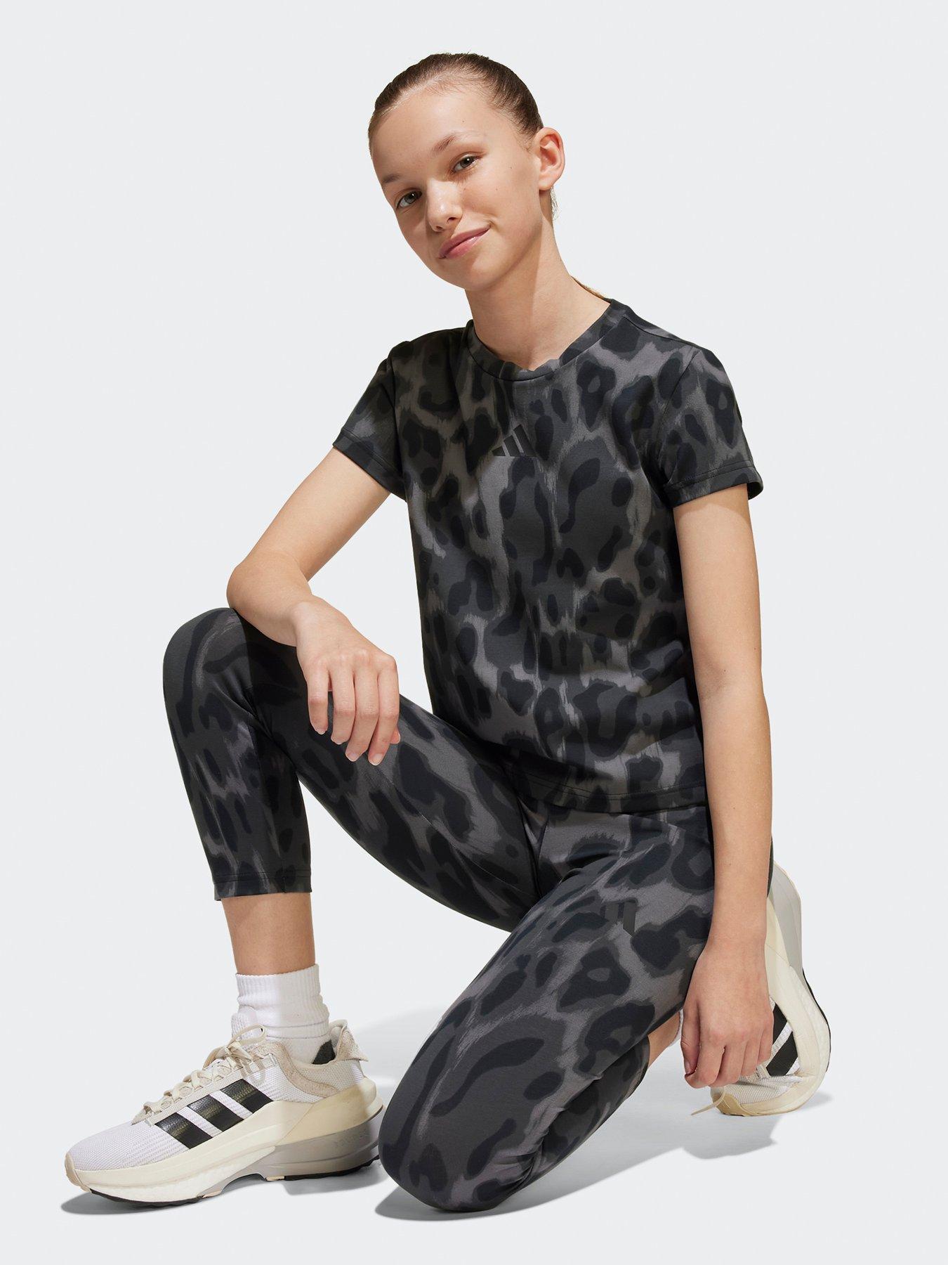  image of adidas-sportswear-junior-girls-future-icons-78-leggings-dark-grey