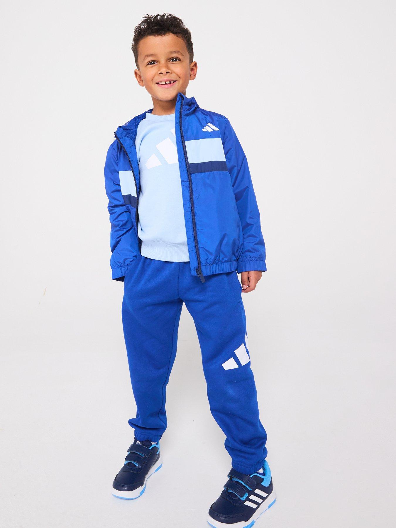  image of adidas-sportswear-kids-unisex-tiberio-windbreaker-blue