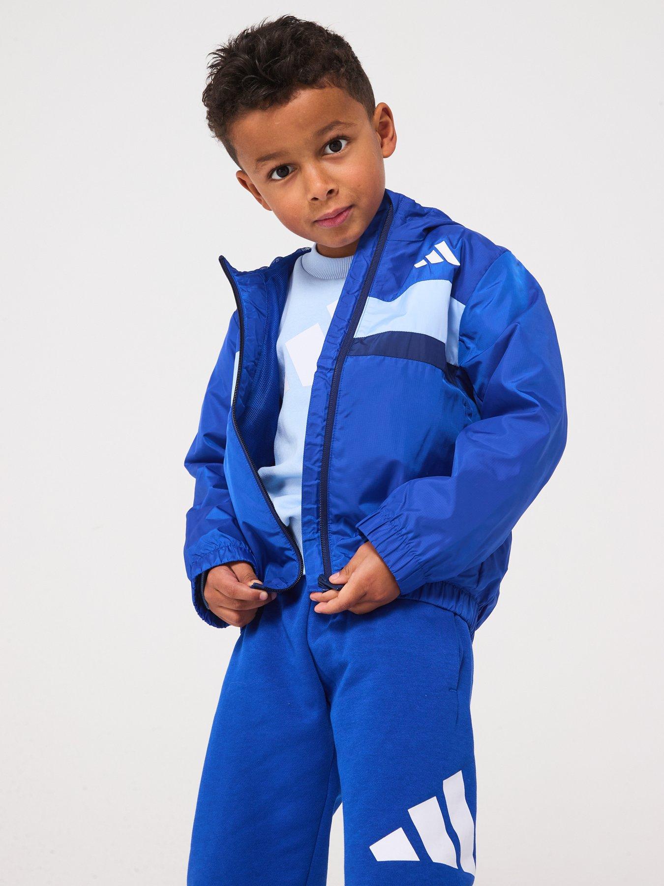  image of adidas-sportswear-kids-unisex-tiberio-windbreaker-blue