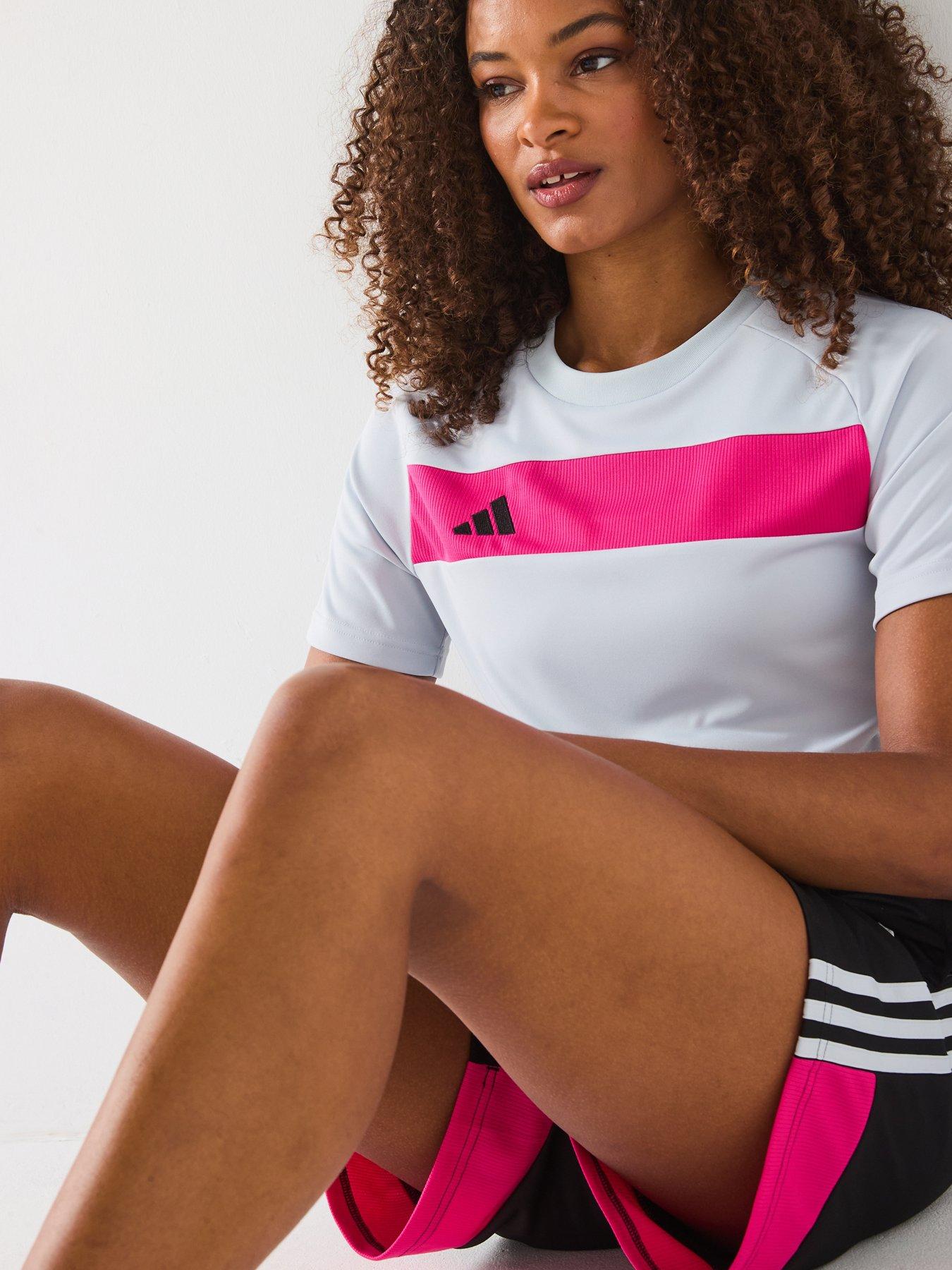  image of adidas-womens-tiro-essentials-tee-greypink
