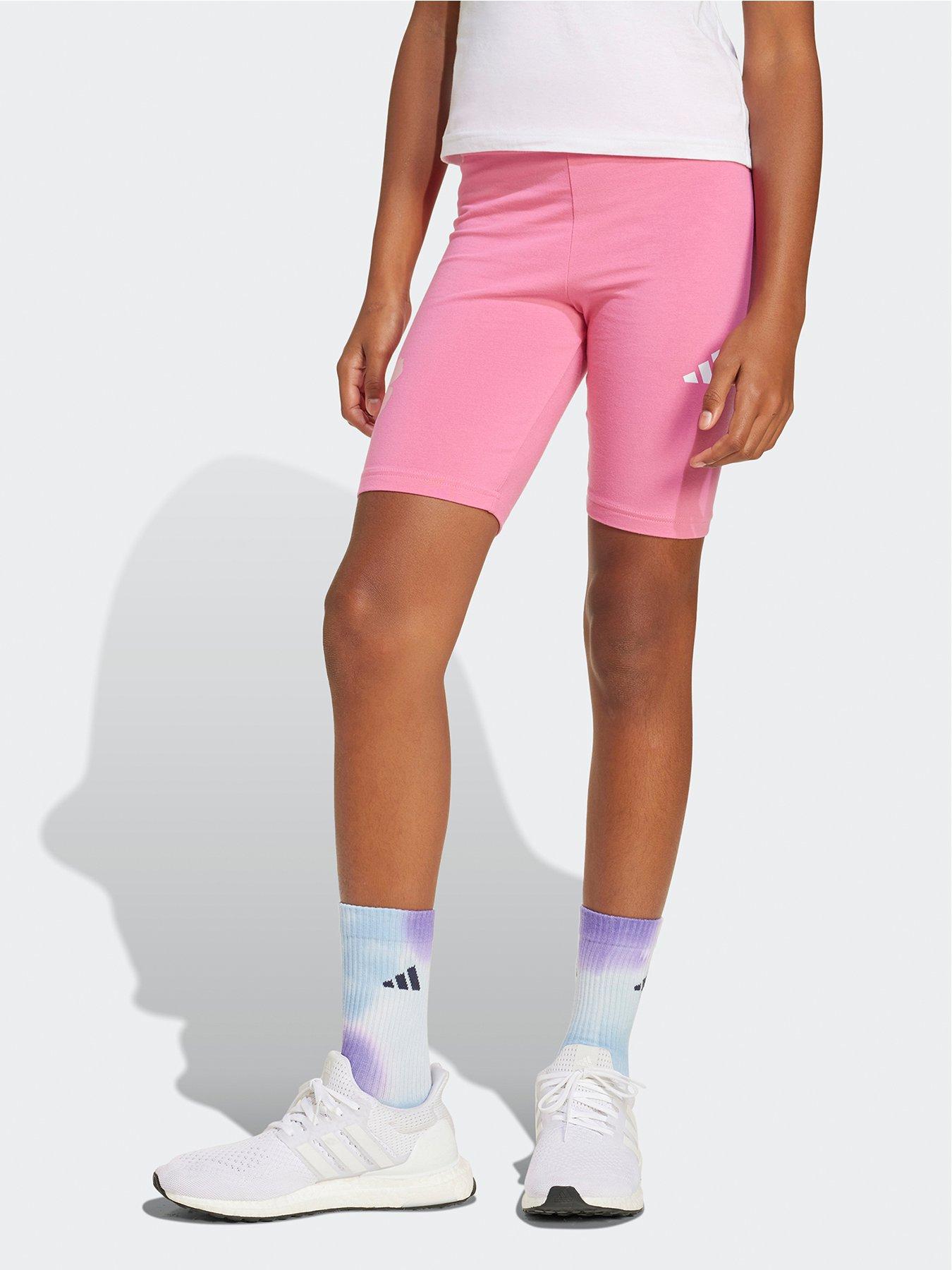 adidas-sportswear-junior-girls-seasonal-essentials-flower-biker-shorts-kids-pink-fusion