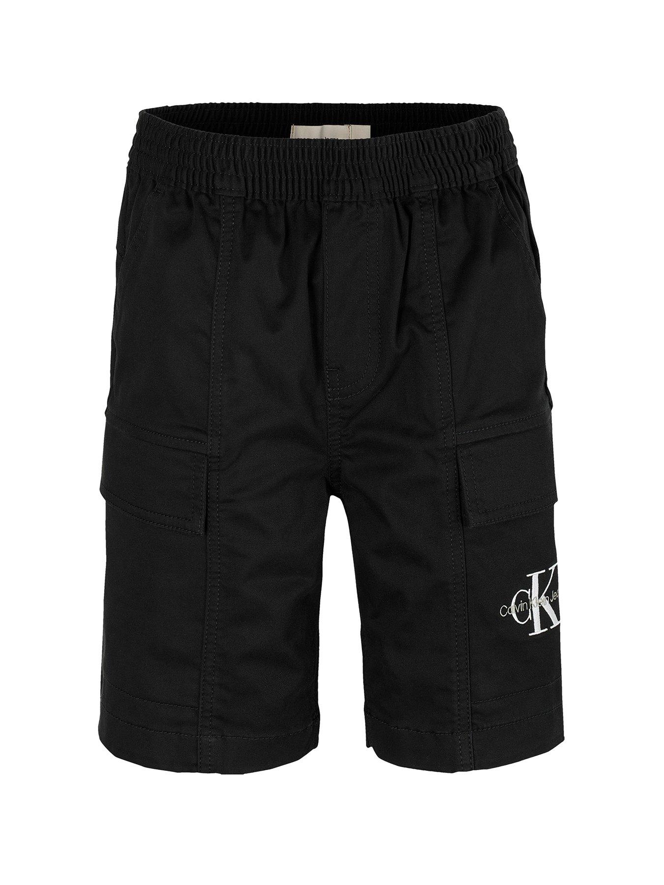  image of calvin-klein-jeans-boys-essential-woven-shorts-black