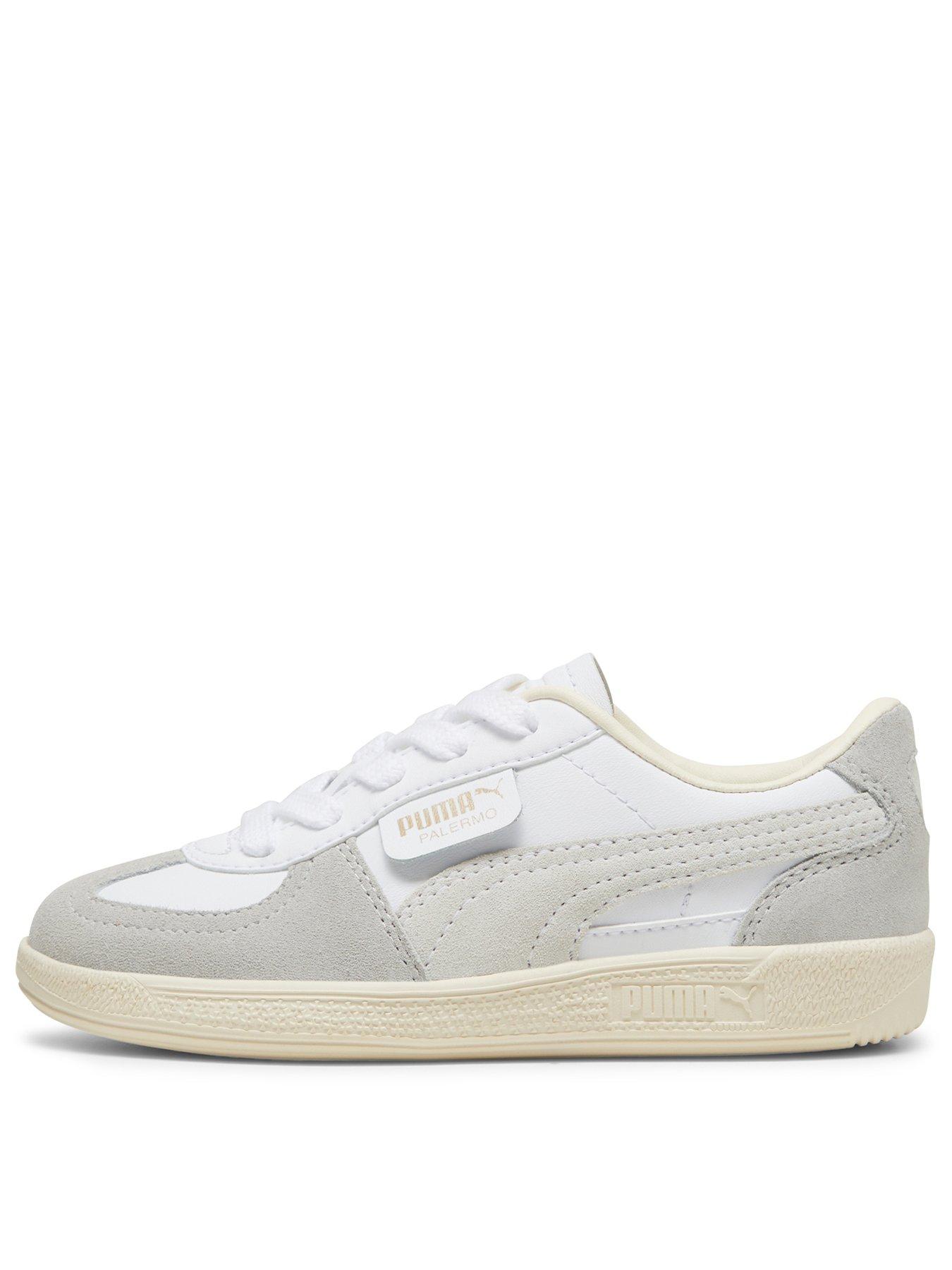undefined Kids Unisex Palermo Leather - Silver/White