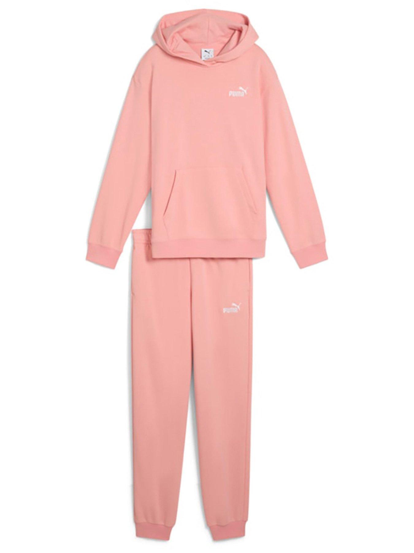  image of puma-junior-girls-hoodie-and-jogger-set-pink