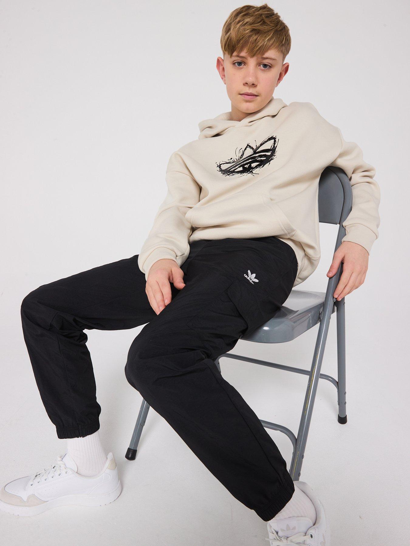  image of adidas-originals-junior-boys-cargo-tracksuit-bottoms-black