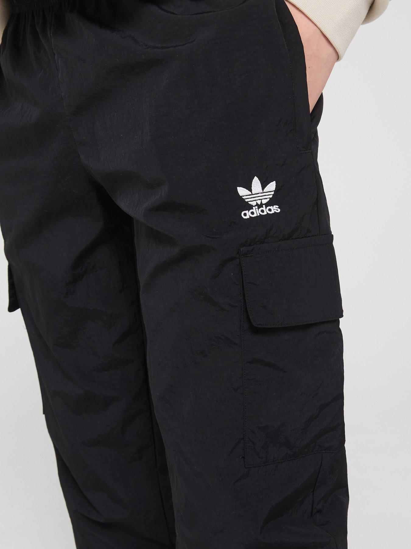  image of adidas-originals-junior-boys-cargo-tracksuit-bottoms-black
